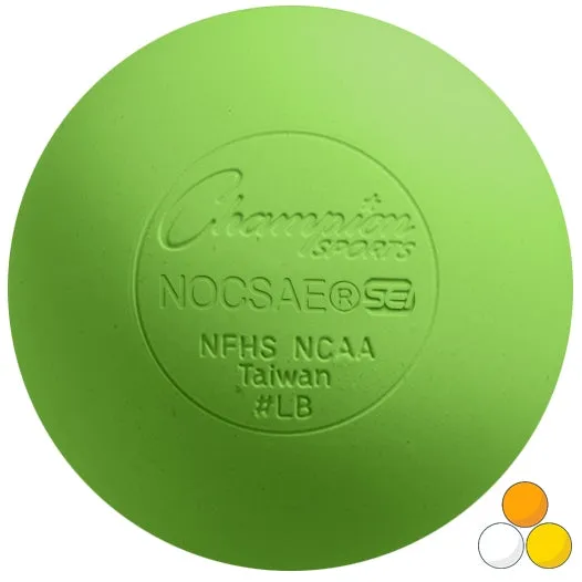12 Neon Green Champion Sports Lacrosse Balls - Meets NOCSAE Standard SEI Certified