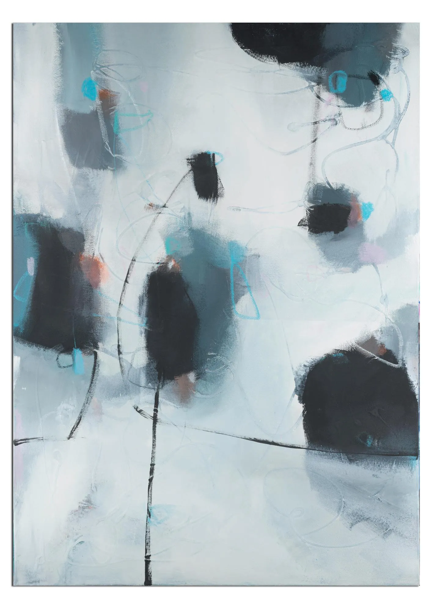 Abstract art print, office wall art, canvas print, large abstract painting, black and white giclee print, Camilo Mattis