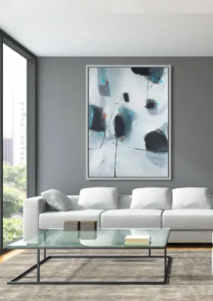 Abstract art print, office wall art, canvas print, large abstract painting, black and white giclee print, Camilo Mattis