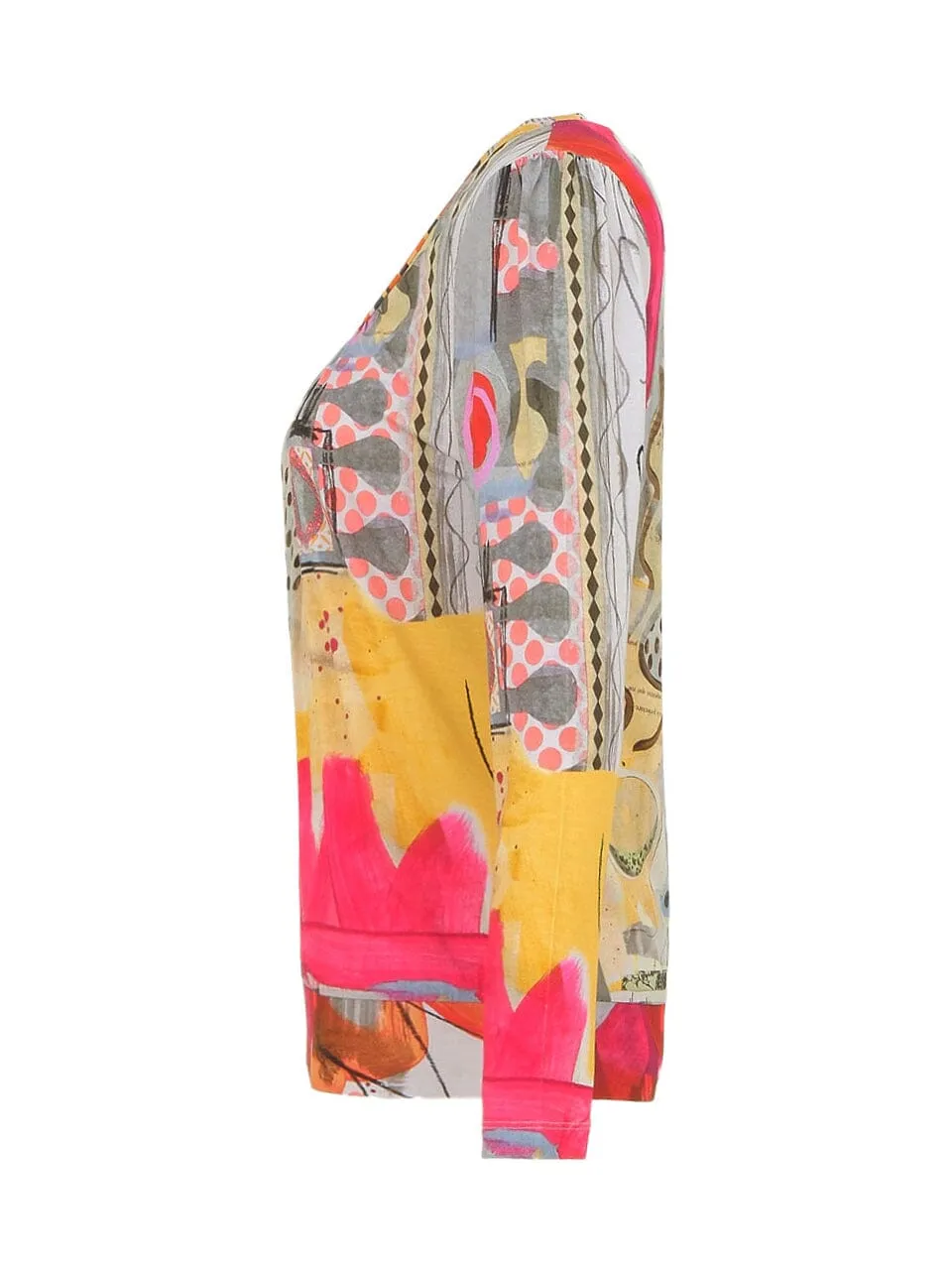 ABSTRACT AUTUMN PRINT CREW NECK TOP