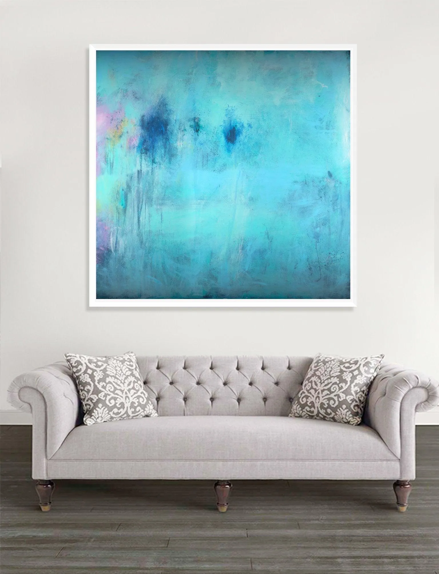 Abstract Print, abstract painting, Teal And Blue, Architecture Art, Modern Art, Apartment Decor, Living Room Wall Art, Large Print