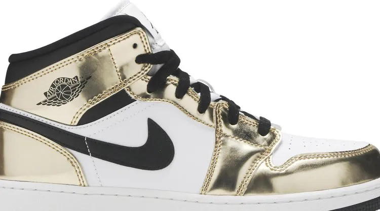 Air Jordan 1 Mid SE GS Metallic Gold sneakers, gold