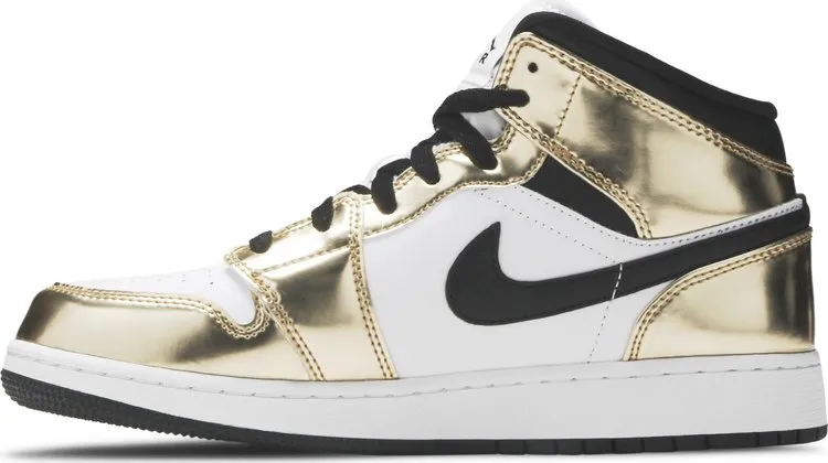 Air Jordan 1 Mid SE GS Metallic Gold sneakers, gold