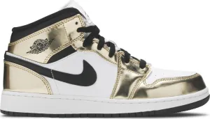 Air Jordan 1 Mid SE GS Metallic Gold sneakers, gold