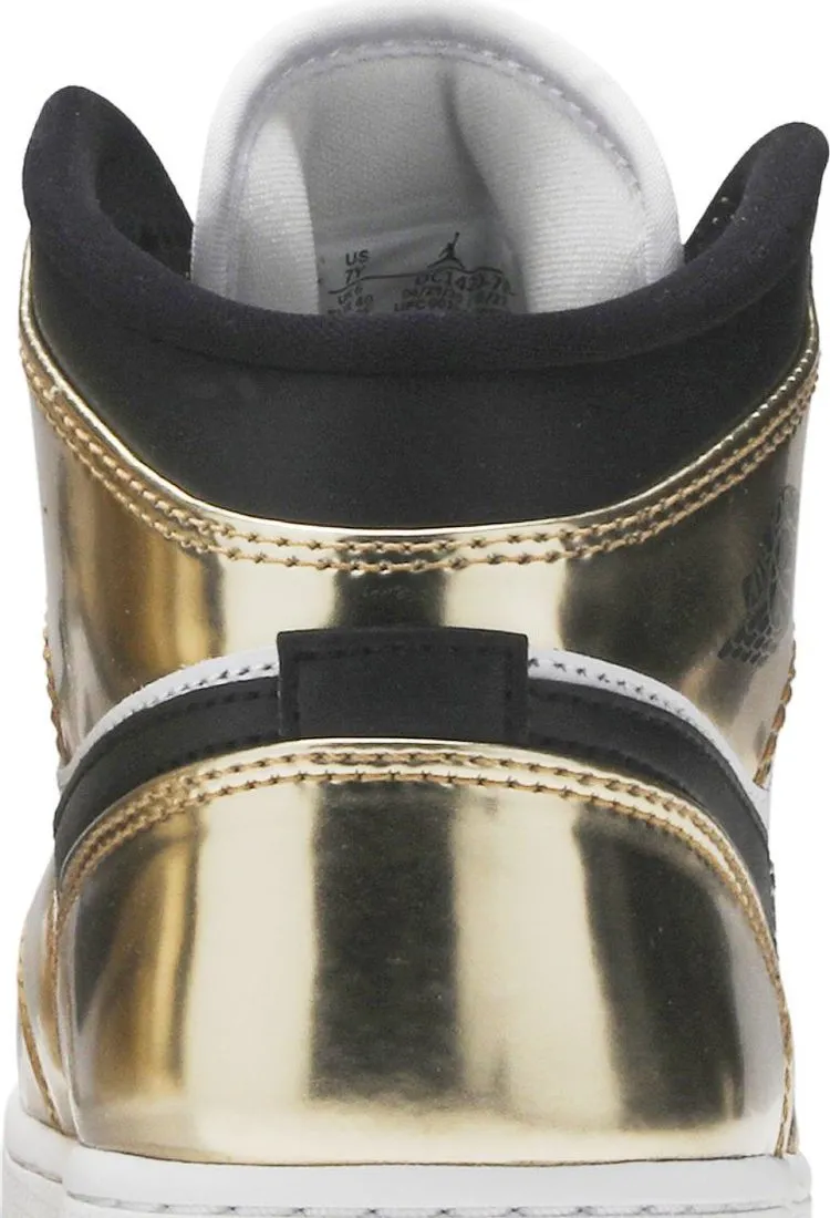 Air Jordan 1 Mid SE GS Metallic Gold sneakers, gold