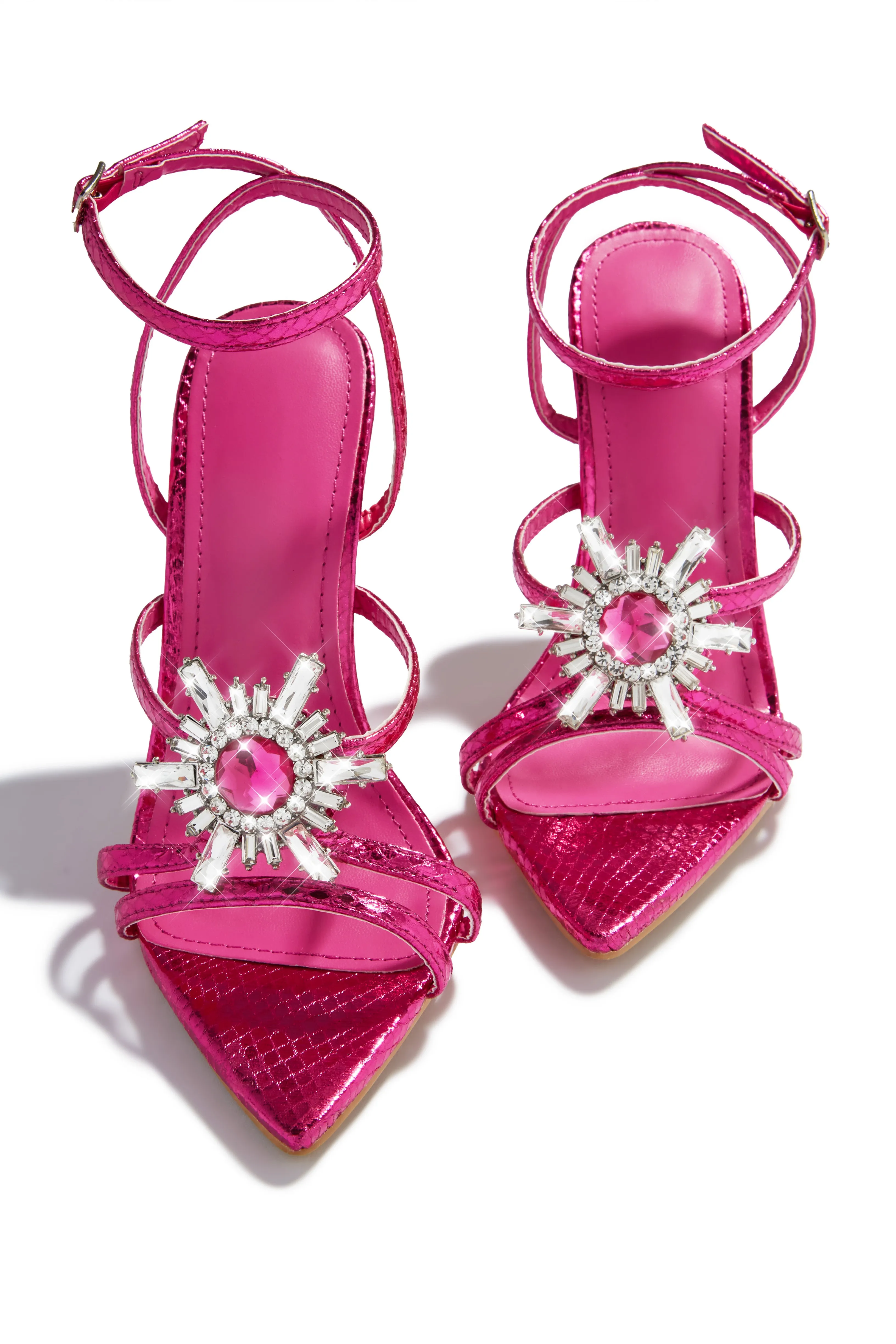 Ameira Embellished High Heels - Pink