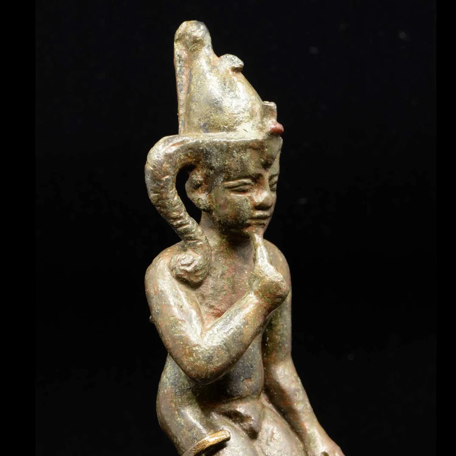 An Egyptian Bronze Figure of Harpokrates, Saite Period, ca. 664 - 552 BCE