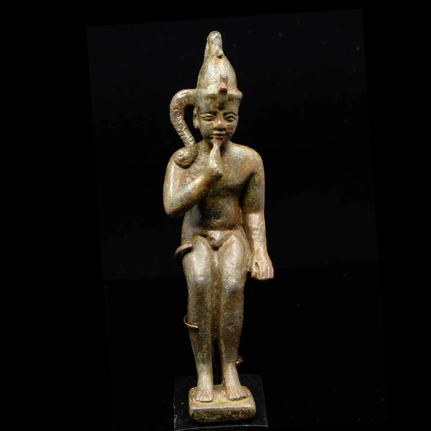 An Egyptian Bronze Figure of Harpokrates, Saite Period, ca. 664 - 552 BCE