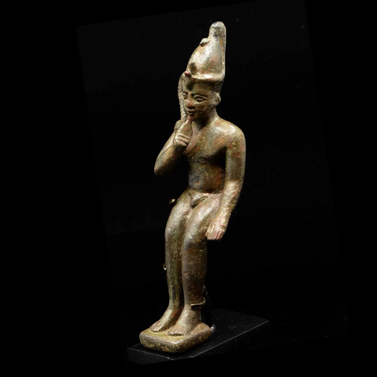 An Egyptian Bronze Figure of Harpokrates, Saite Period, ca. 664 - 552 BCE