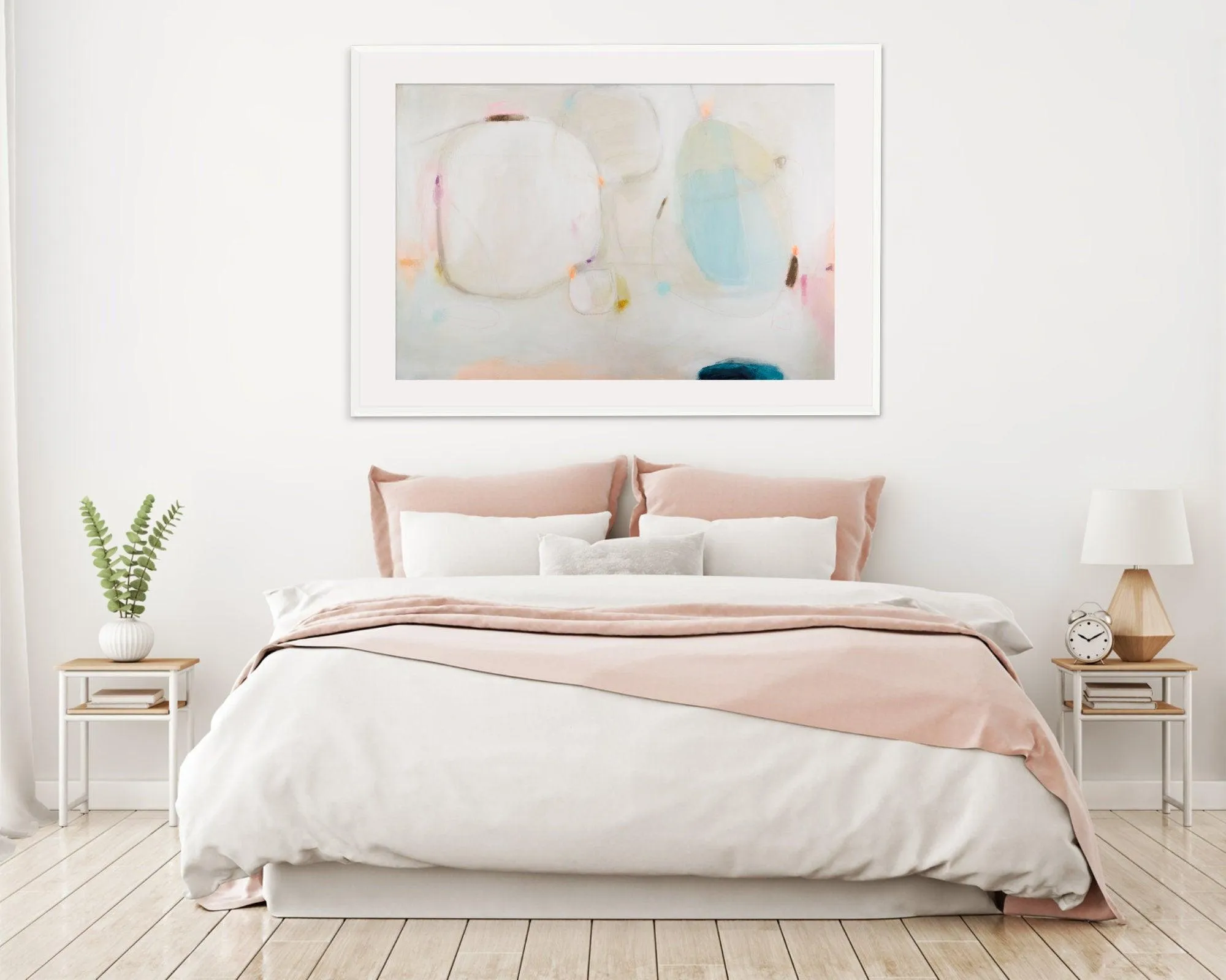 Art abstract house warming gift print beige minimalist house decor for living room Floral abstract landscape