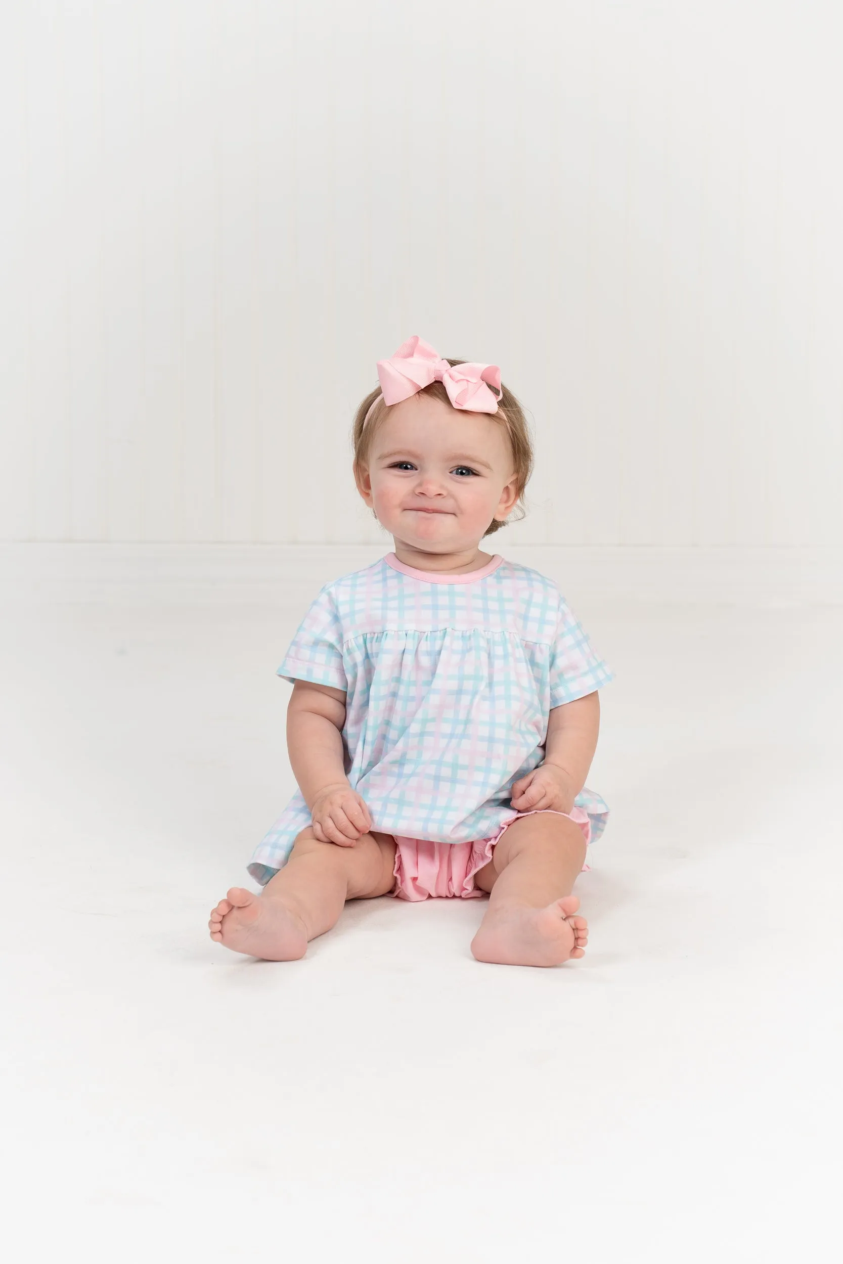 AVA PASTEL PLAID BLOOMER SET