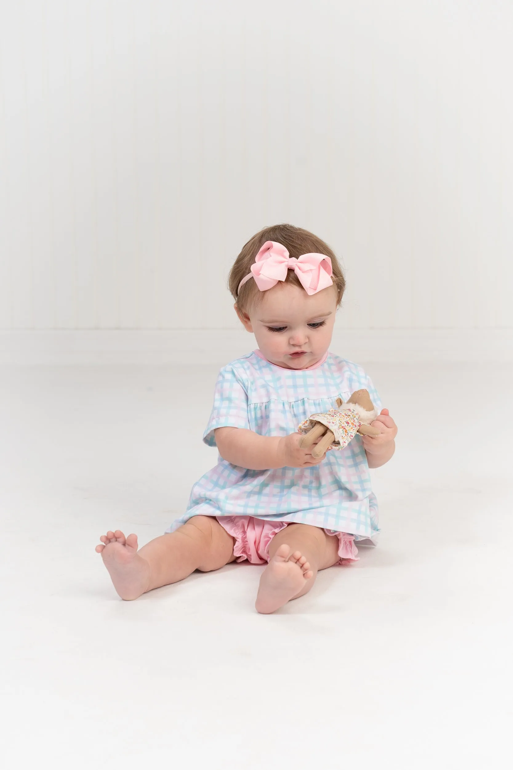 AVA PASTEL PLAID BLOOMER SET