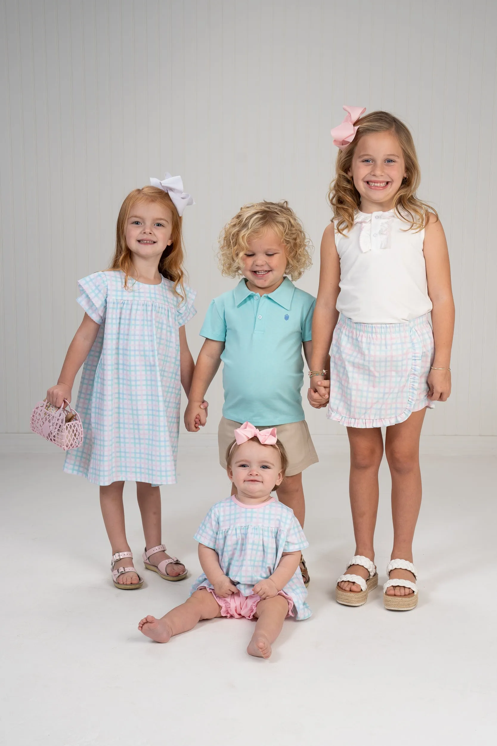AVA PASTEL PLAID BLOOMER SET