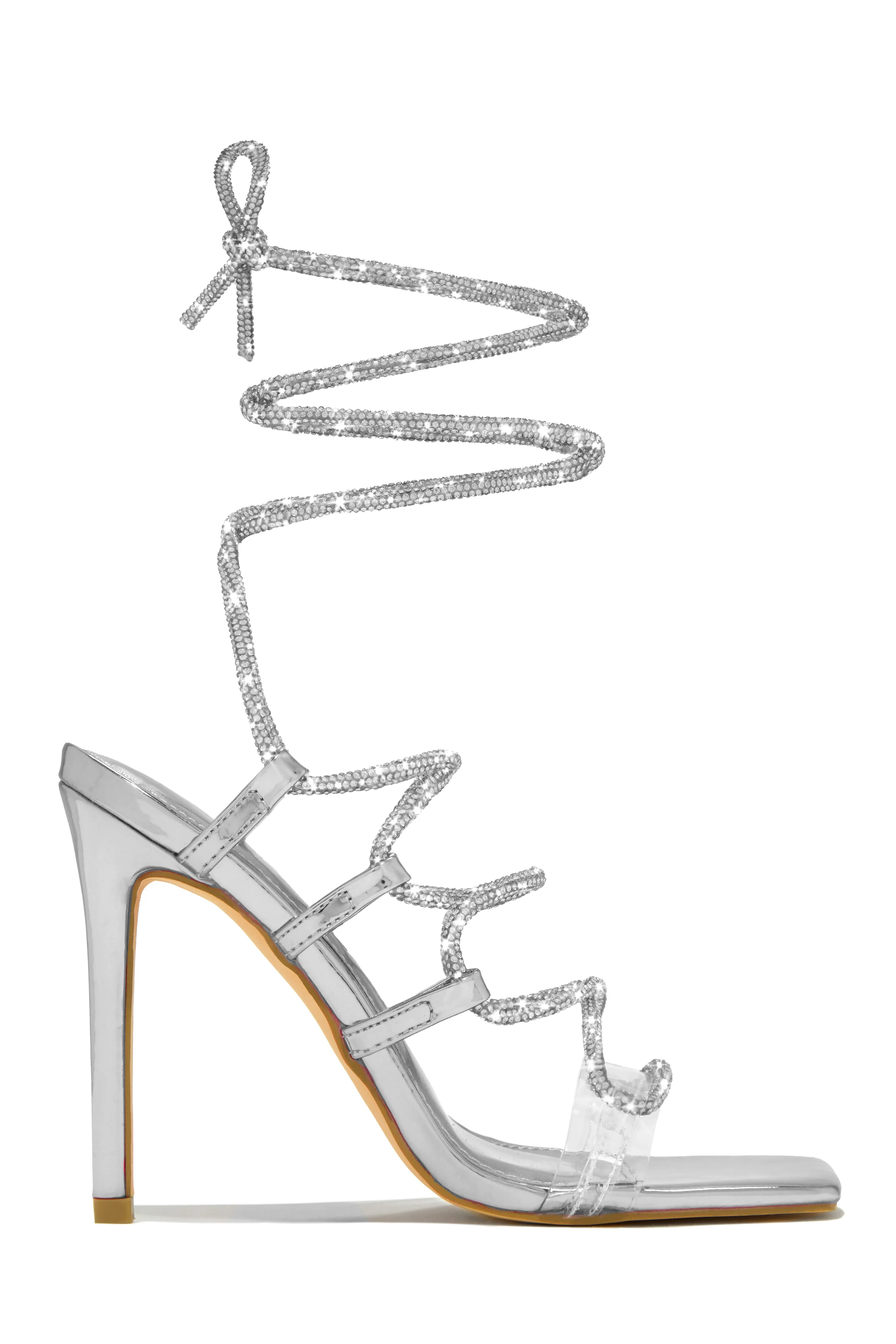 Birthday Wishes Embellished Lace Up Heels - Blue