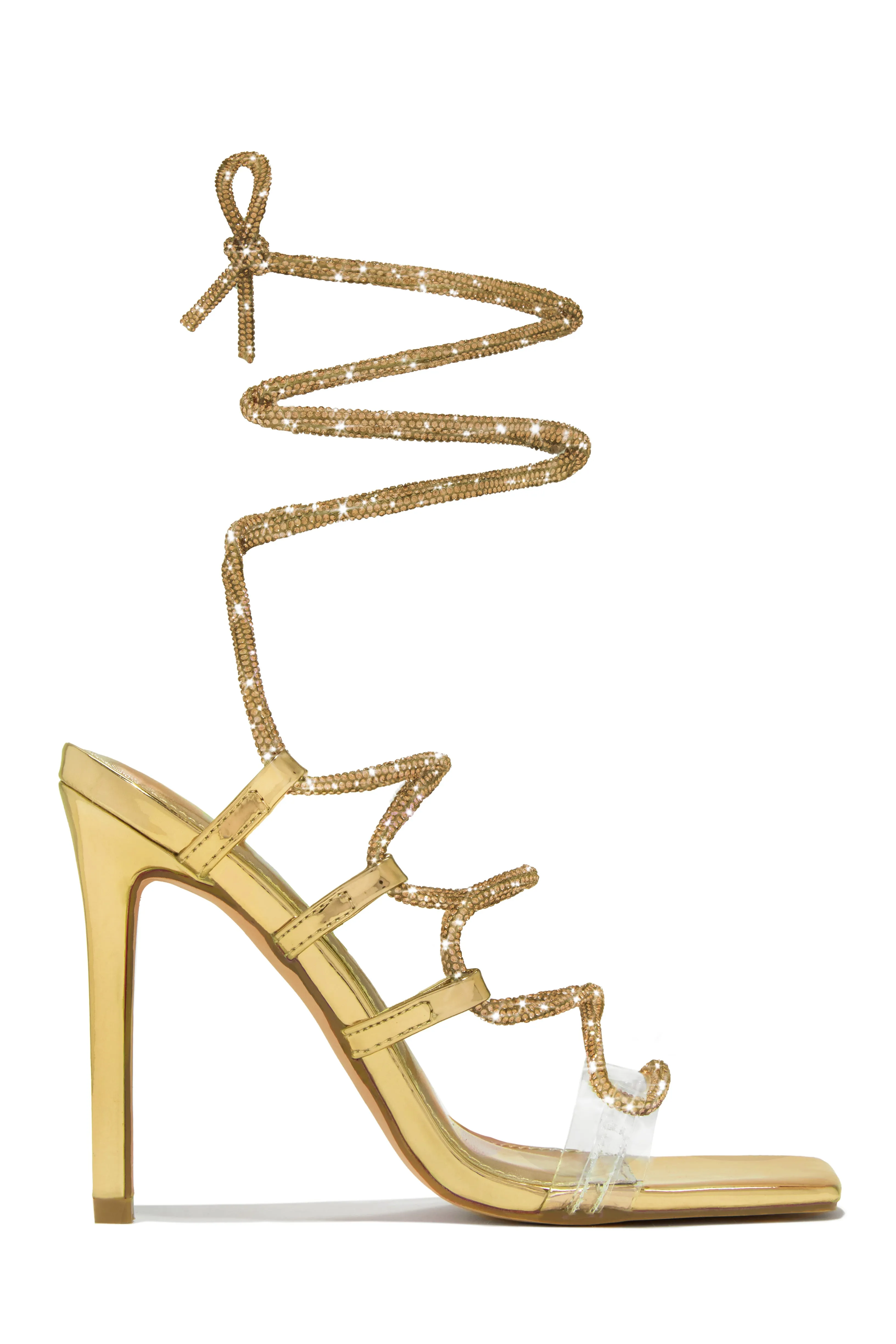 Birthday Wishes Embellished Lace Up Heels - Blue