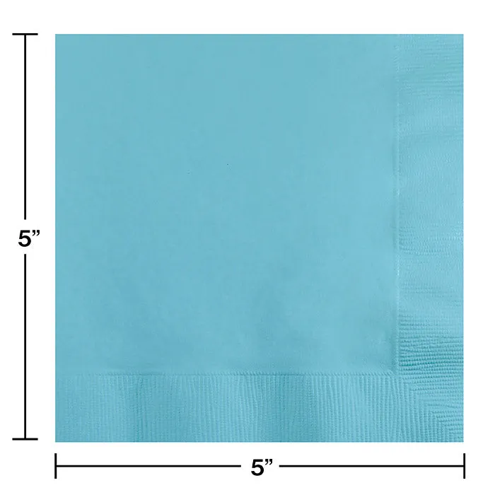 Bulk Pastel Blue 2 ply Beverage Napkins (600 per Case)