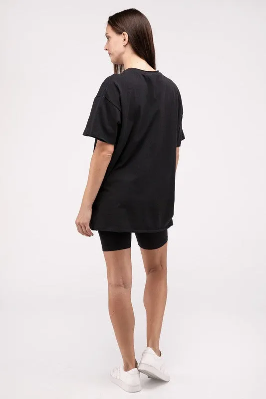 Comfiest Cotton Round Neck Top & Biker Shorts Set- IN STOCK