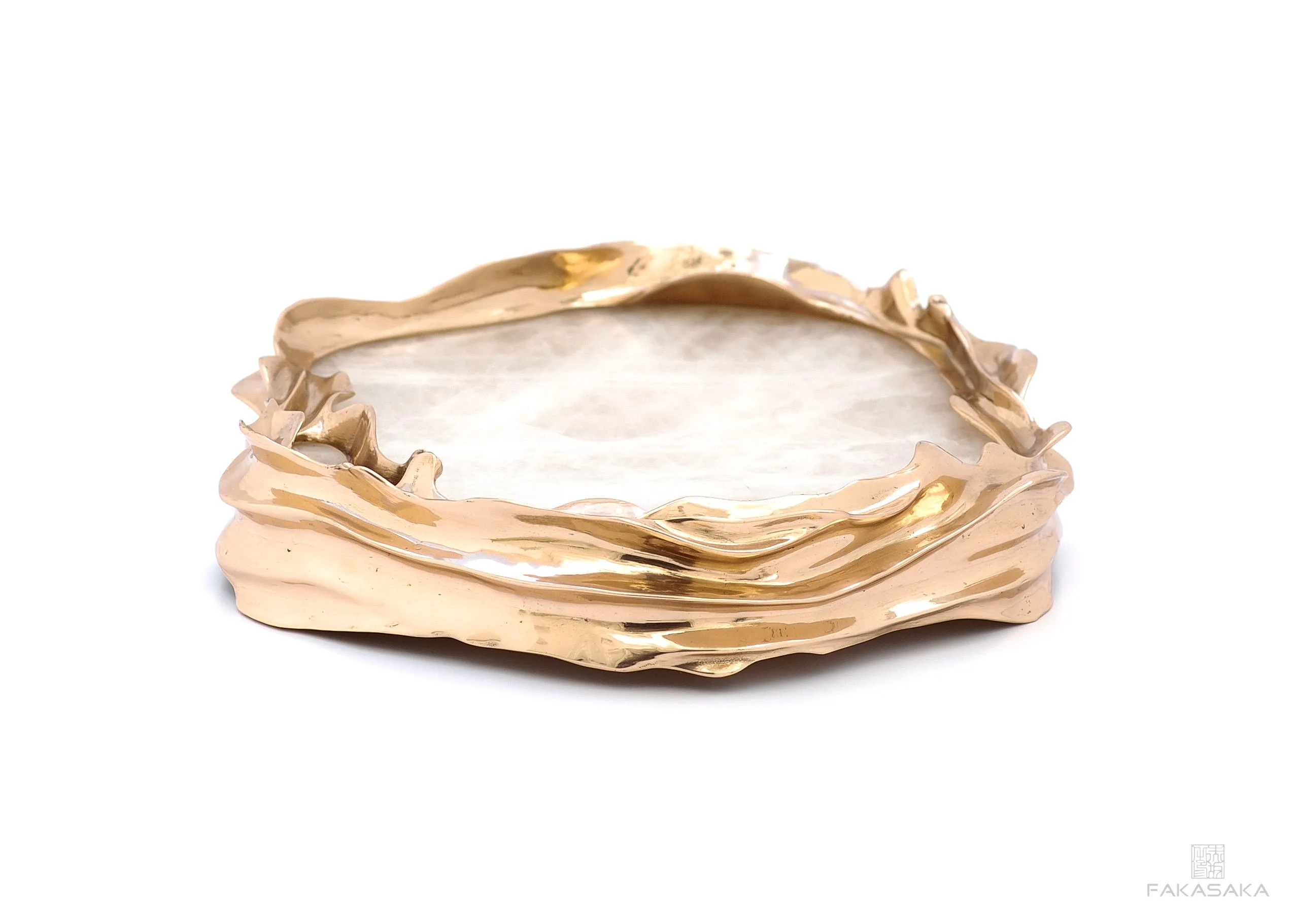 DEAR SONIA<br><br>BOWL / CENTERPIECE<br><br>TRANSLUCENT ONYX<br>POLISHED BRONZE