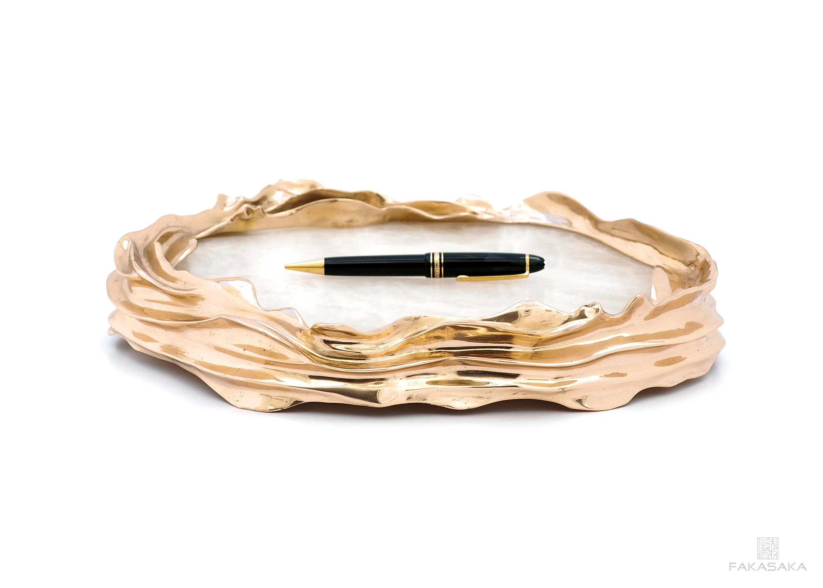 DEAR SONIA<br><br>BOWL / CENTERPIECE<br><br>TRANSLUCENT ONYX<br>POLISHED BRONZE