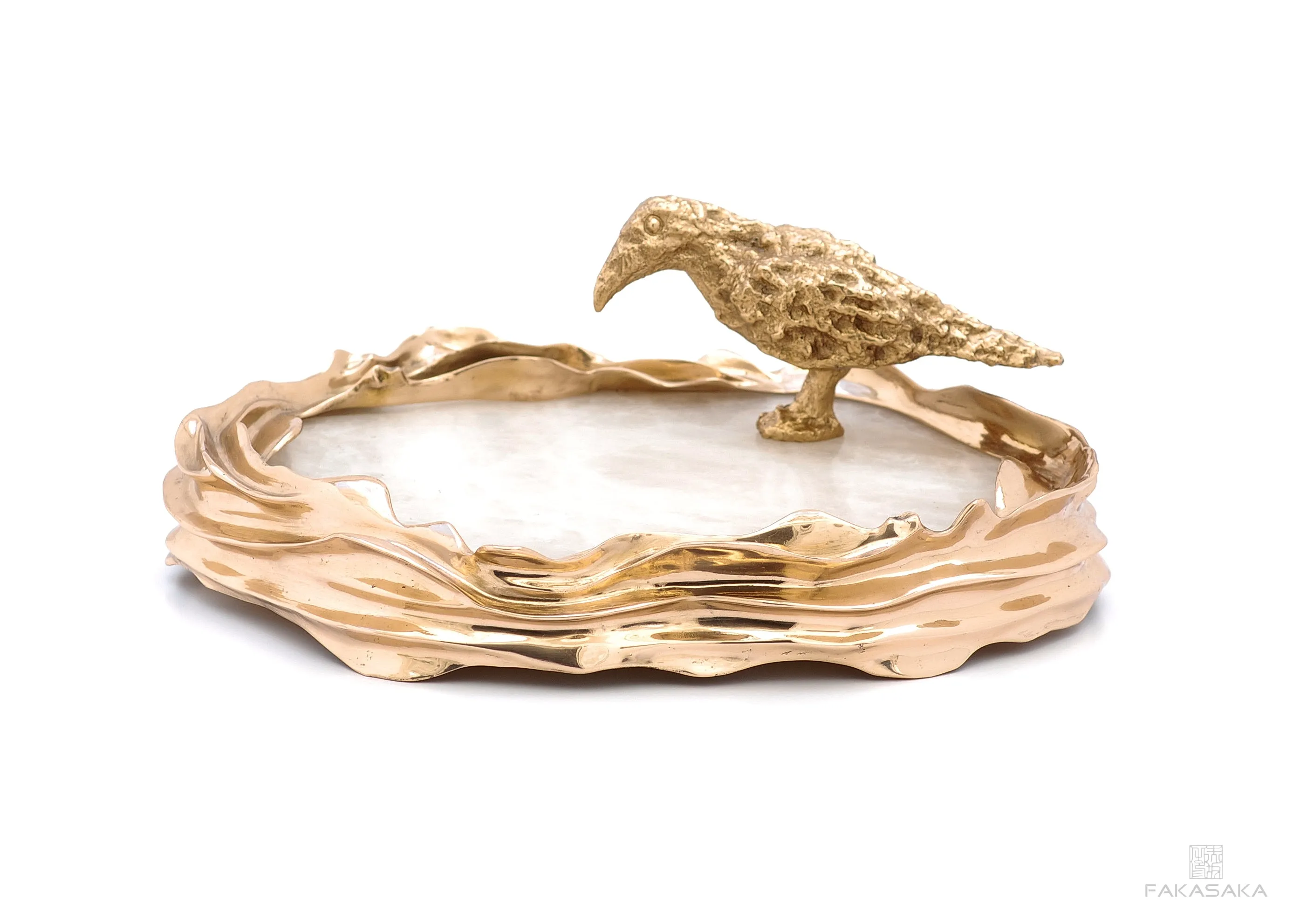 DEAR SONIA<br><br>BOWL / CENTERPIECE<br><br>TRANSLUCENT ONYX<br>POLISHED BRONZE