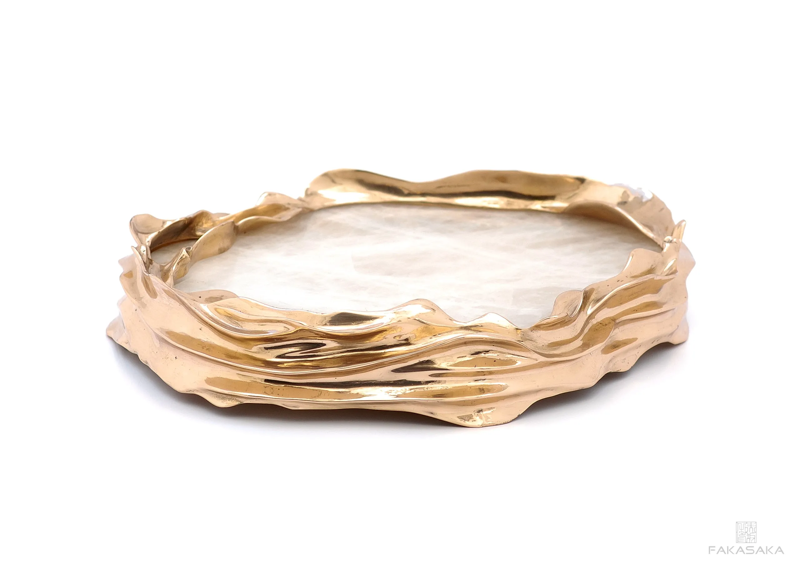 DEAR SONIA<br><br>BOWL / CENTERPIECE<br><br>TRANSLUCENT ONYX<br>POLISHED BRONZE