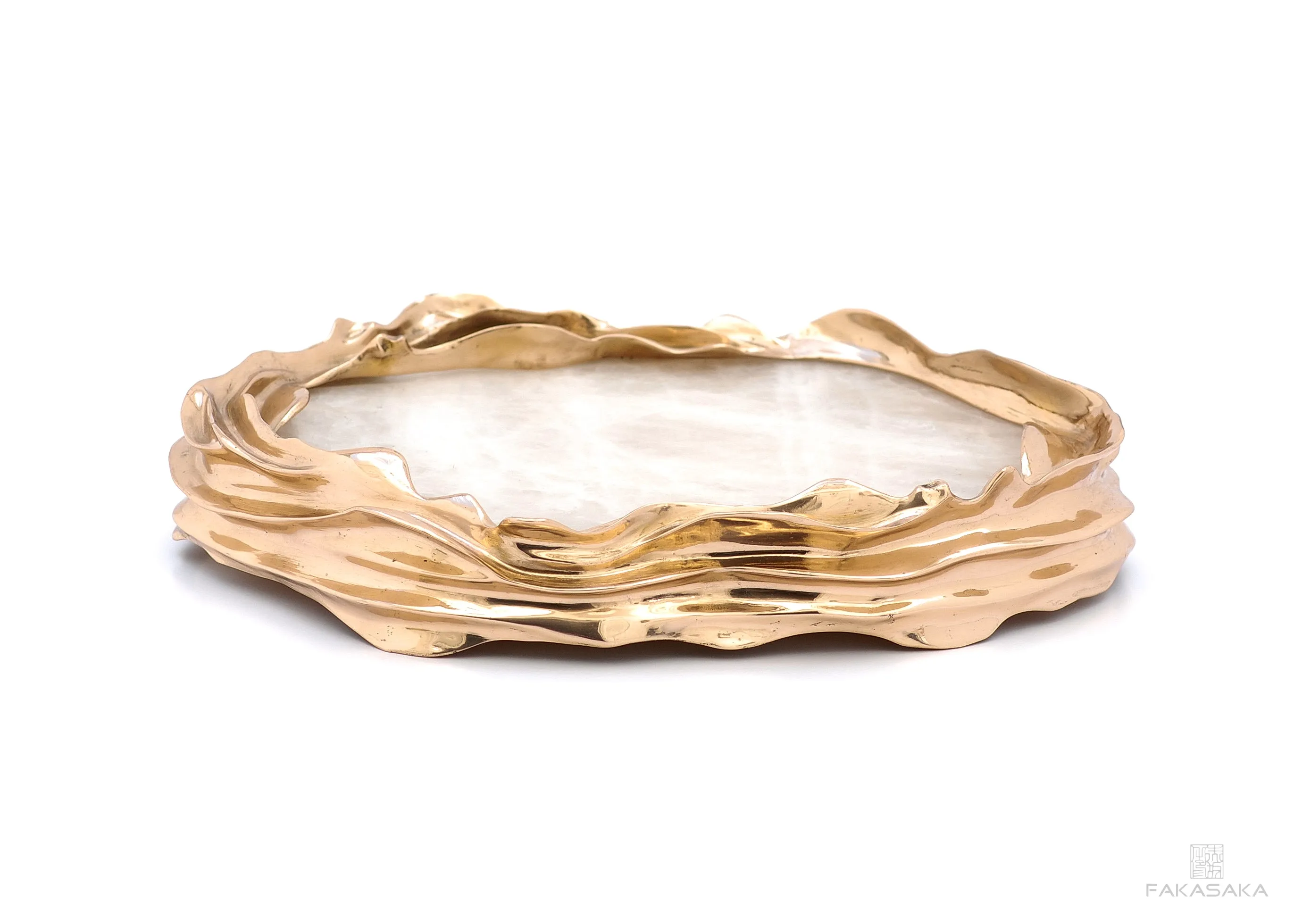 DEAR SONIA<br><br>BOWL / CENTERPIECE<br><br>TRANSLUCENT ONYX<br>POLISHED BRONZE