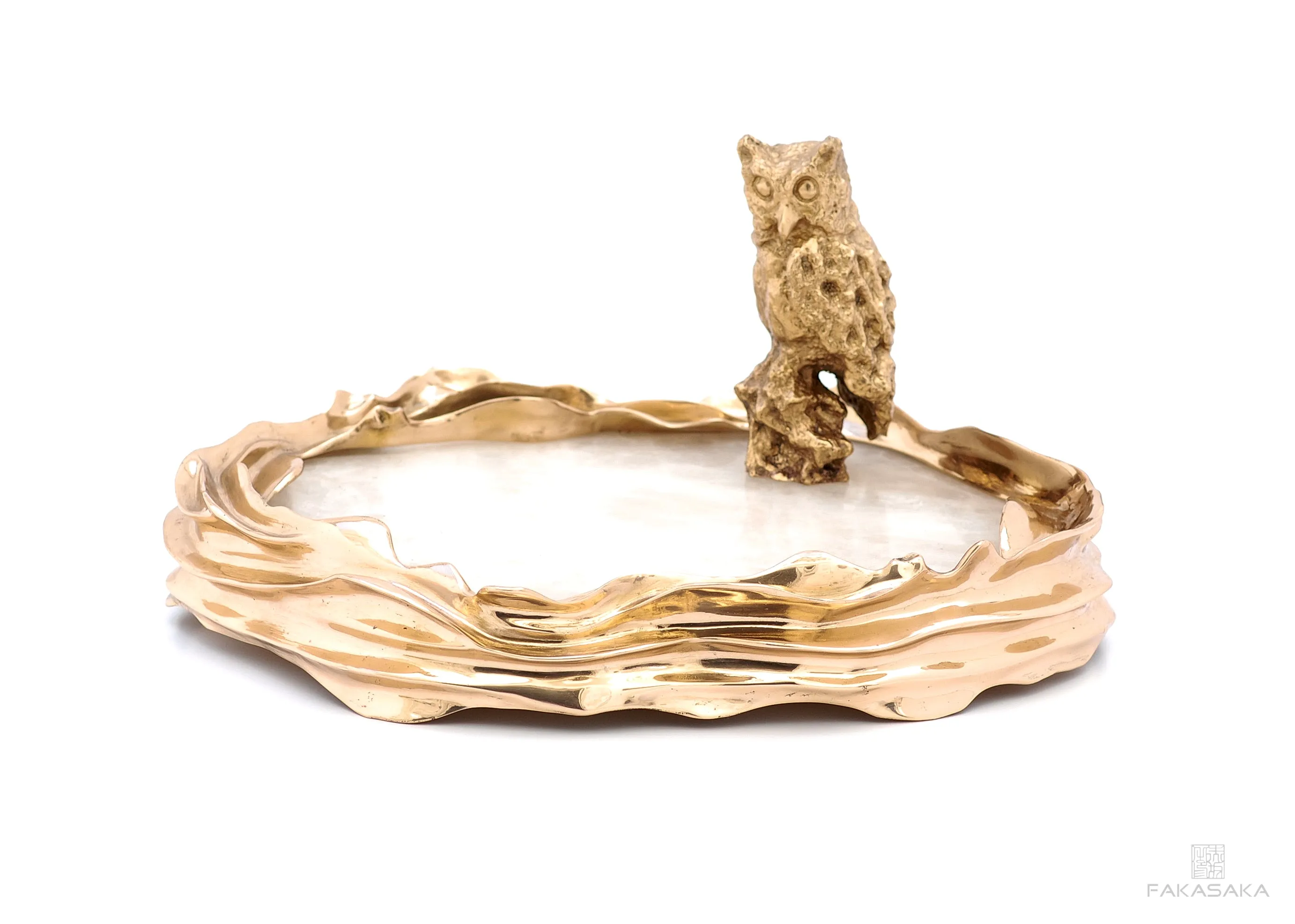DEAR SONIA<br><br>BOWL / CENTERPIECE<br><br>TRANSLUCENT ONYX<br>POLISHED BRONZE