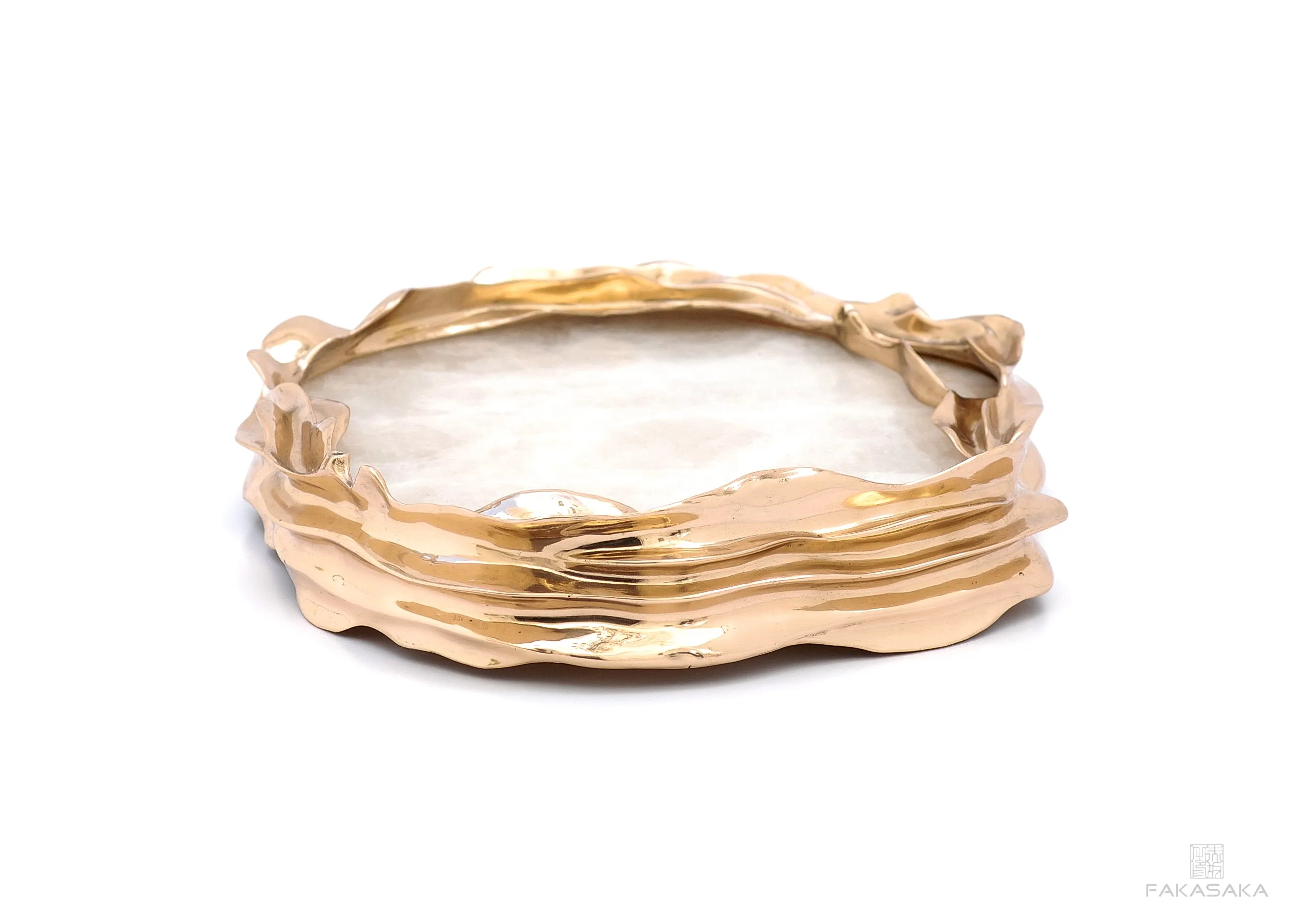 DEAR SONIA<br><br>BOWL / CENTERPIECE<br><br>TRANSLUCENT ONYX<br>POLISHED BRONZE