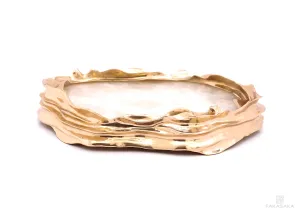 DEAR SONIA<br><br>BOWL / CENTERPIECE<br><br>TRANSLUCENT ONYX<br>POLISHED BRONZE