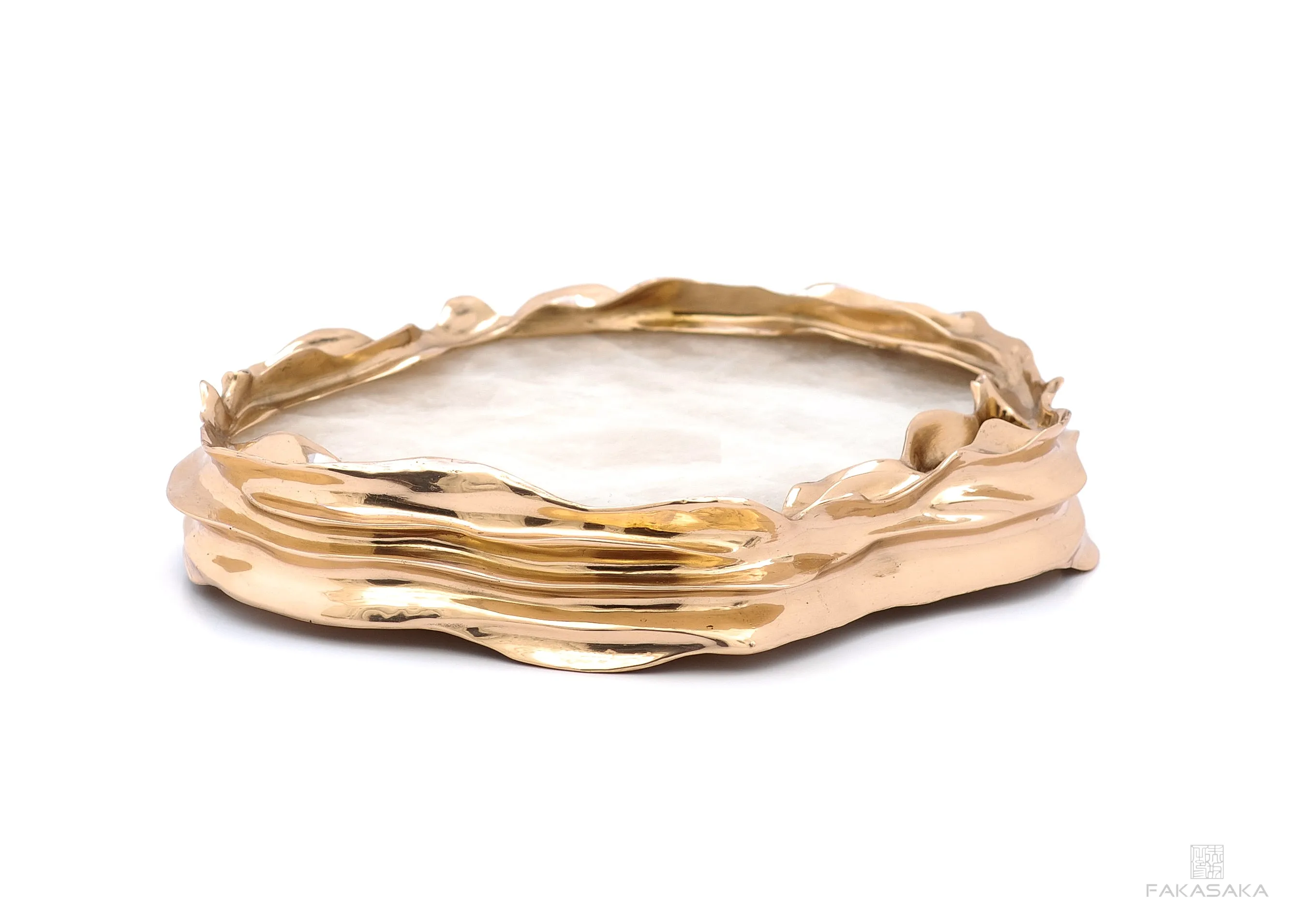 DEAR SONIA<br><br>BOWL / CENTERPIECE<br><br>TRANSLUCENT ONYX<br>POLISHED BRONZE