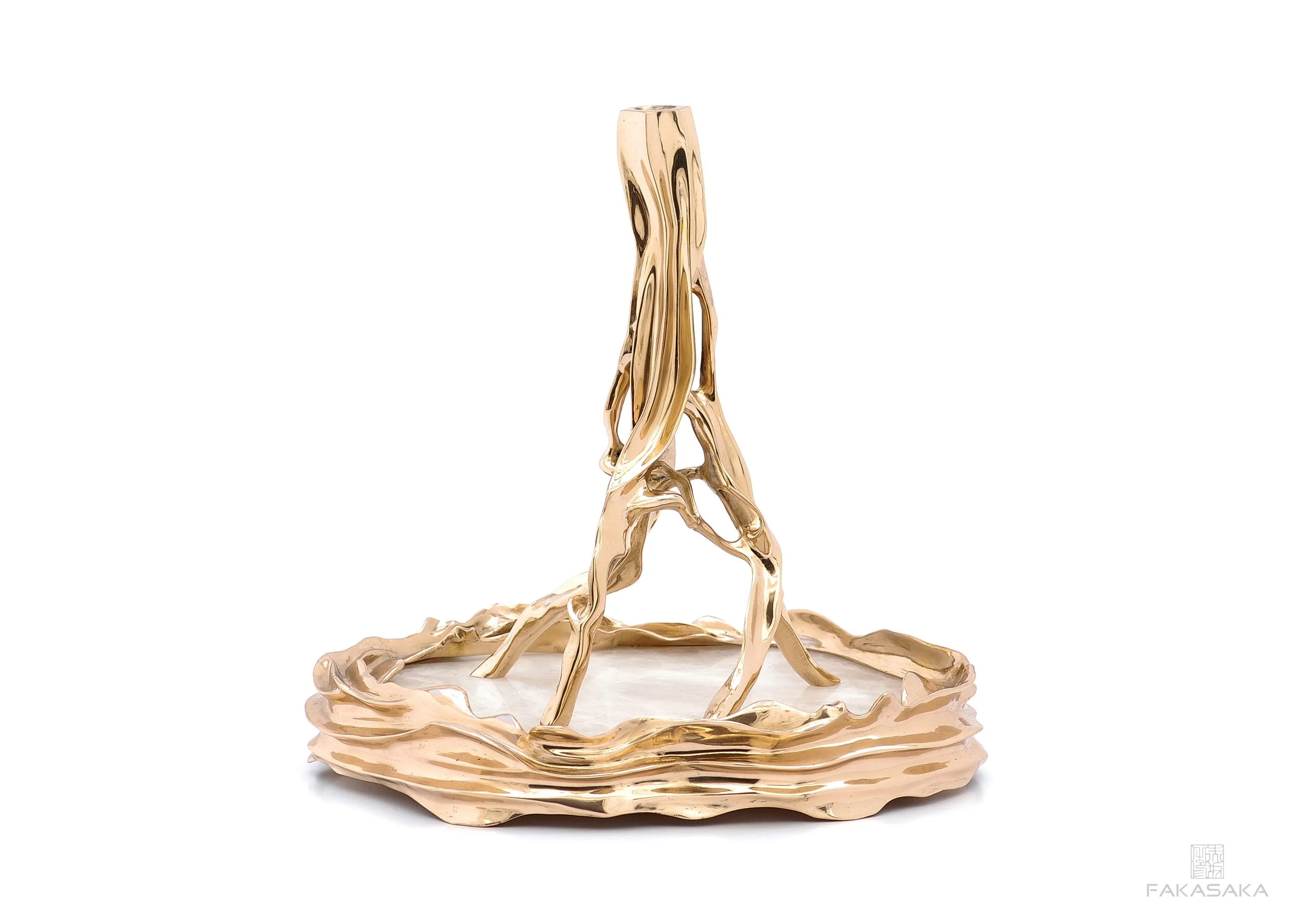 DEAR SONIA<br><br>BOWL / CENTERPIECE<br><br>TRANSLUCENT ONYX<br>POLISHED BRONZE