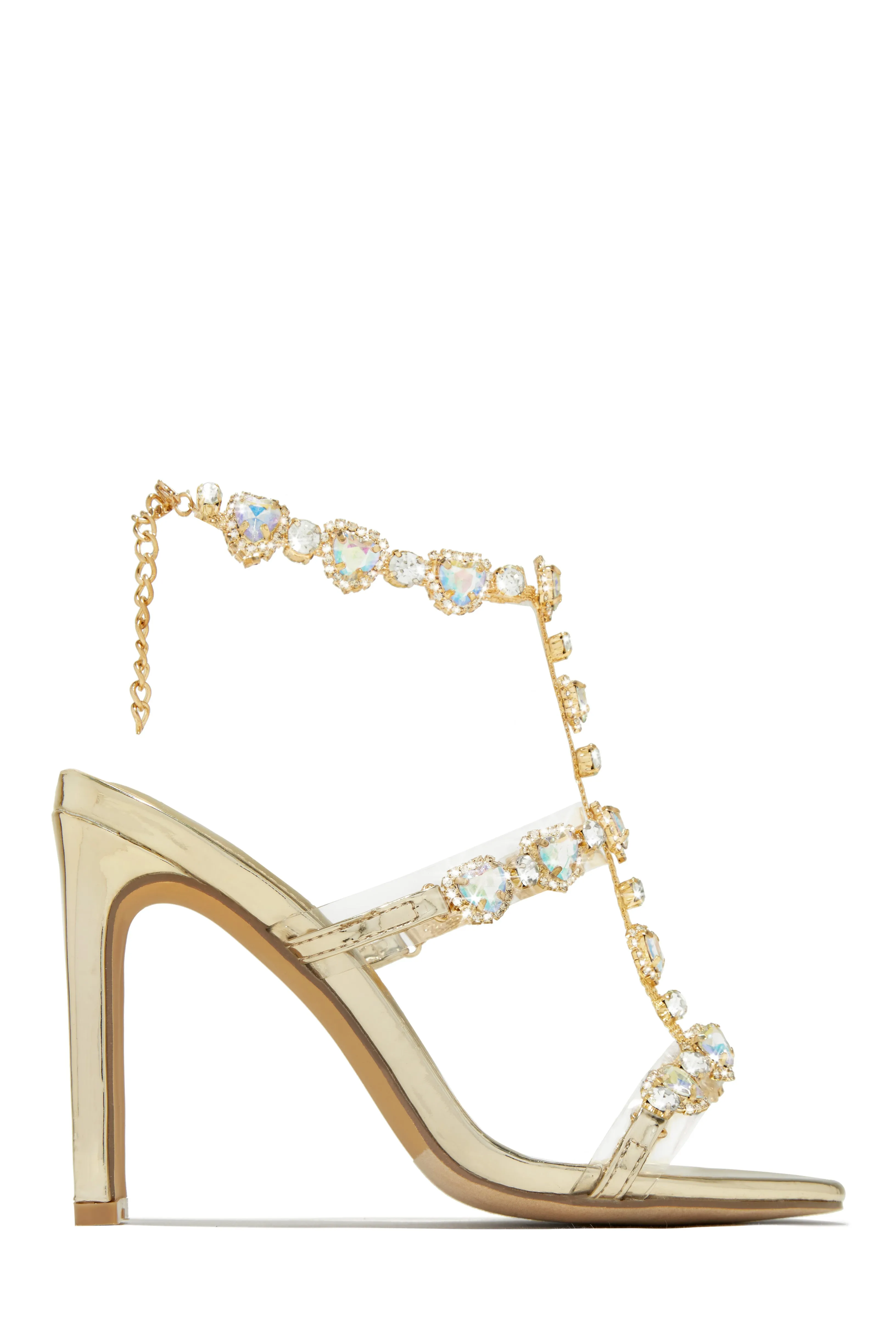 Gold Ezylynn Heart-Embellished High Heels