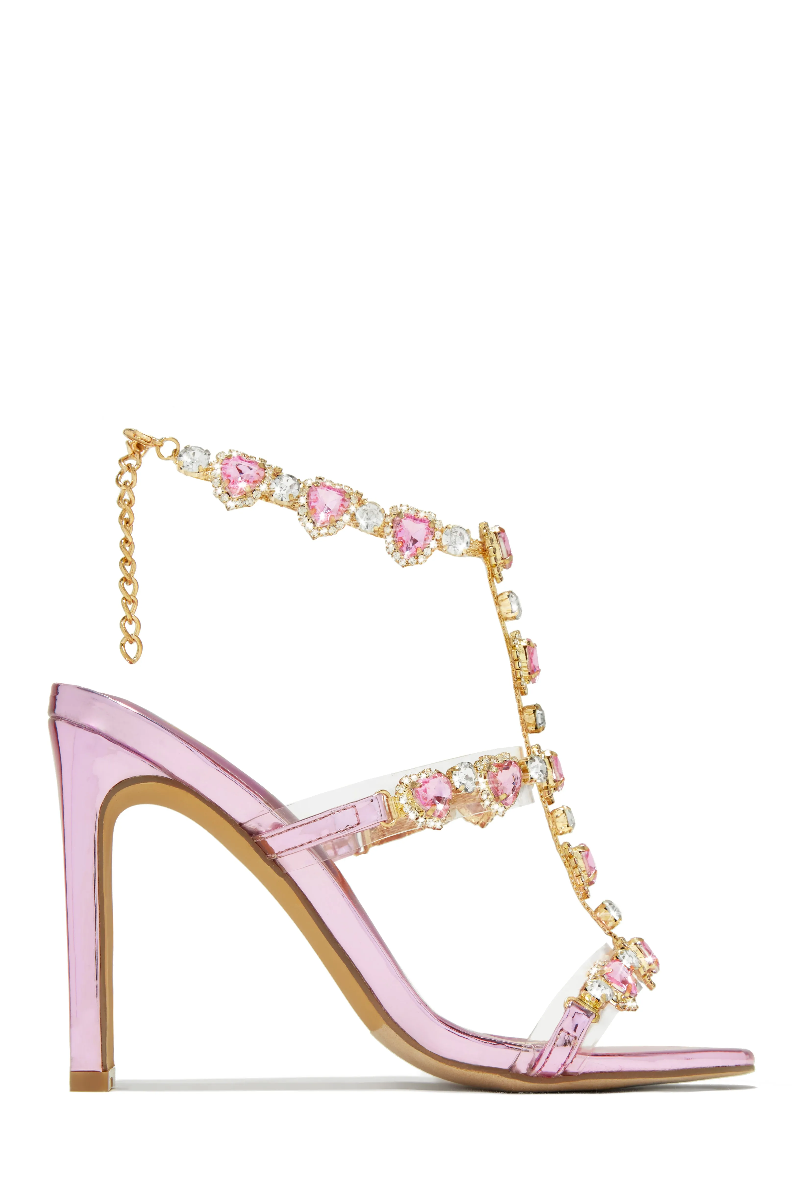 Gold Ezylynn Heart-Embellished High Heels