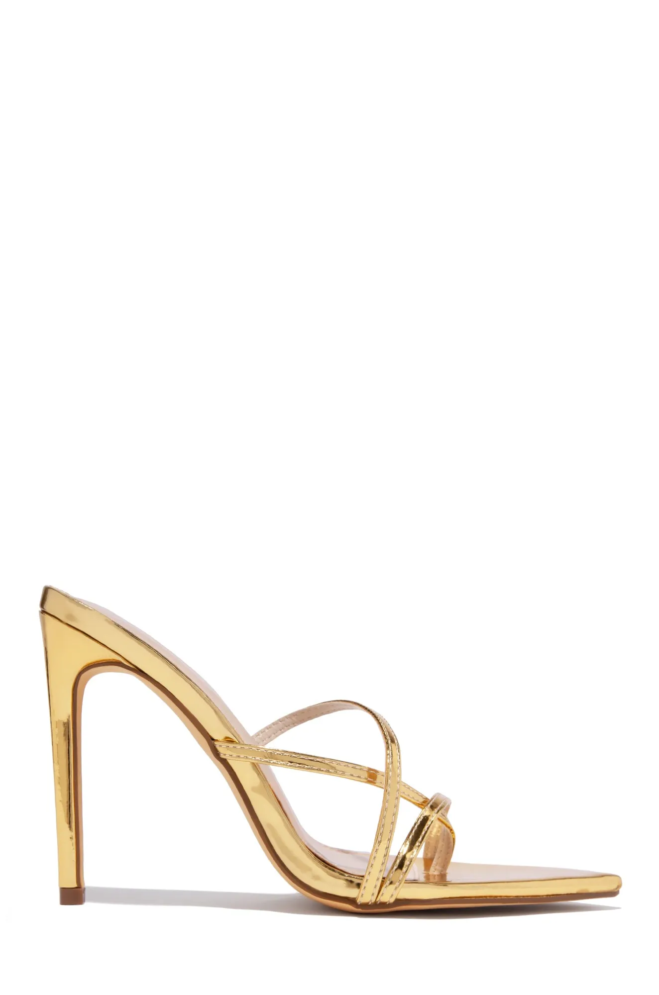 Fine Art High Heel Mules - Gold