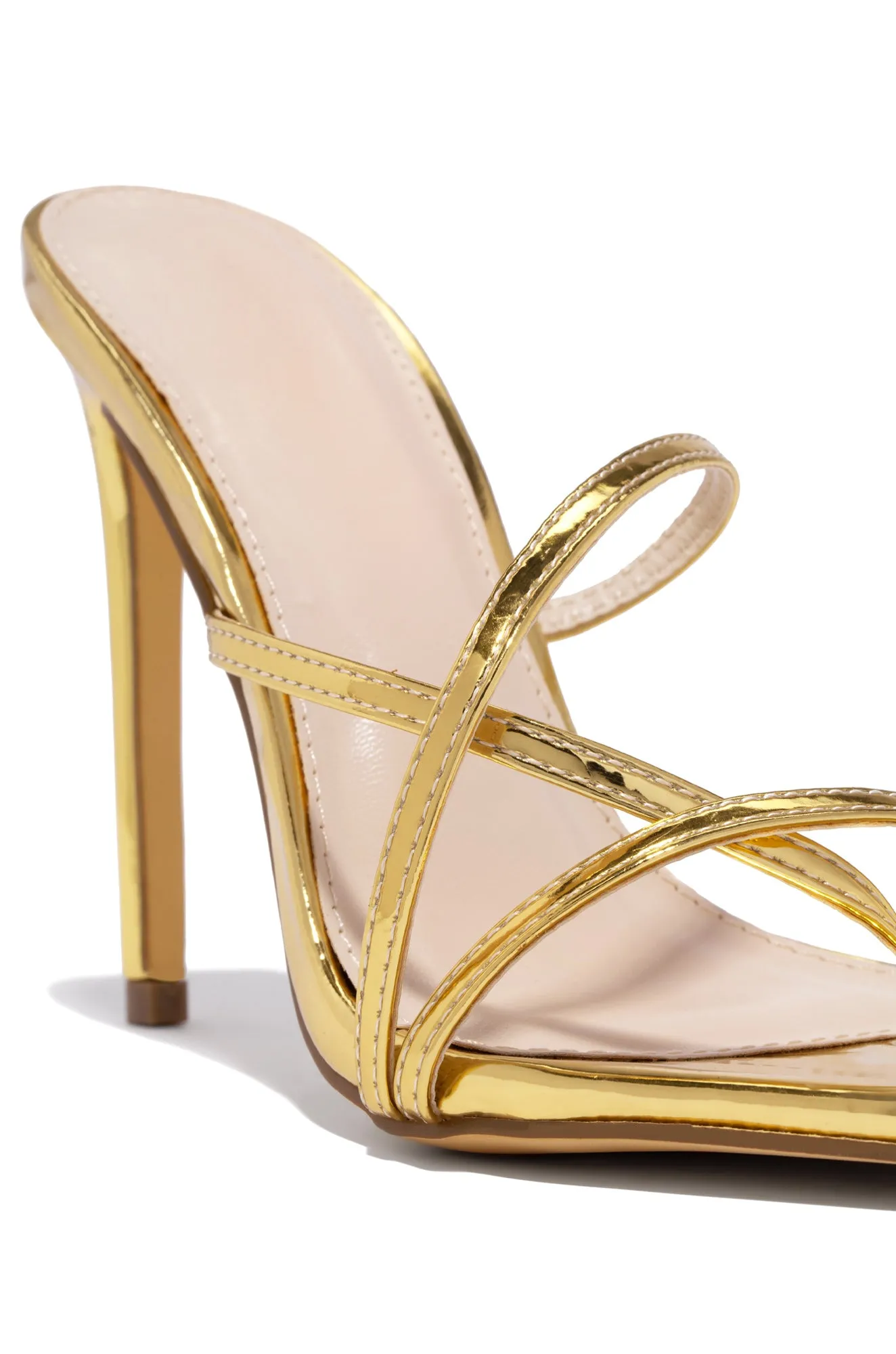 Fine Art High Heel Mules - Gold