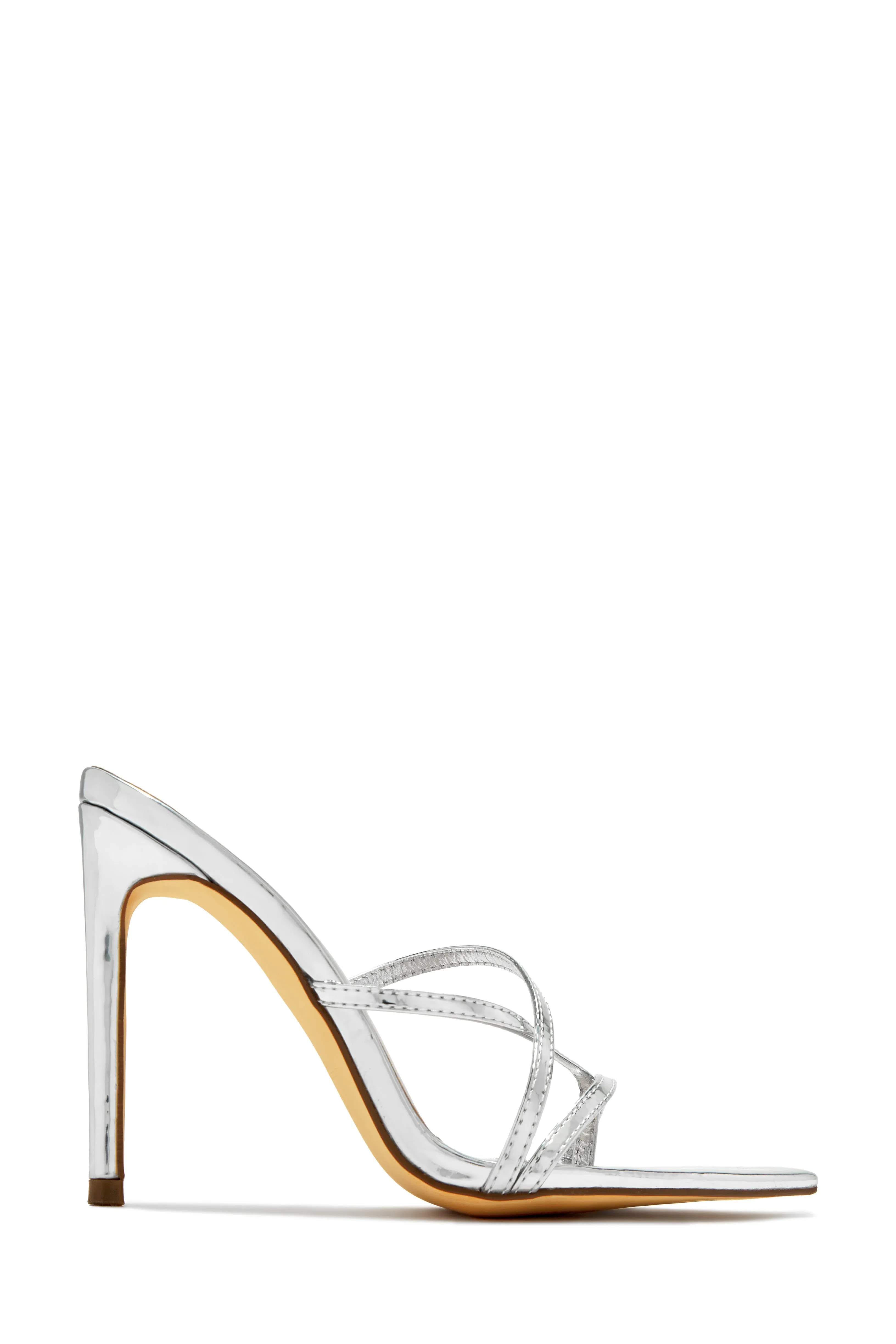 Fine Art High Heel Mules - Gold