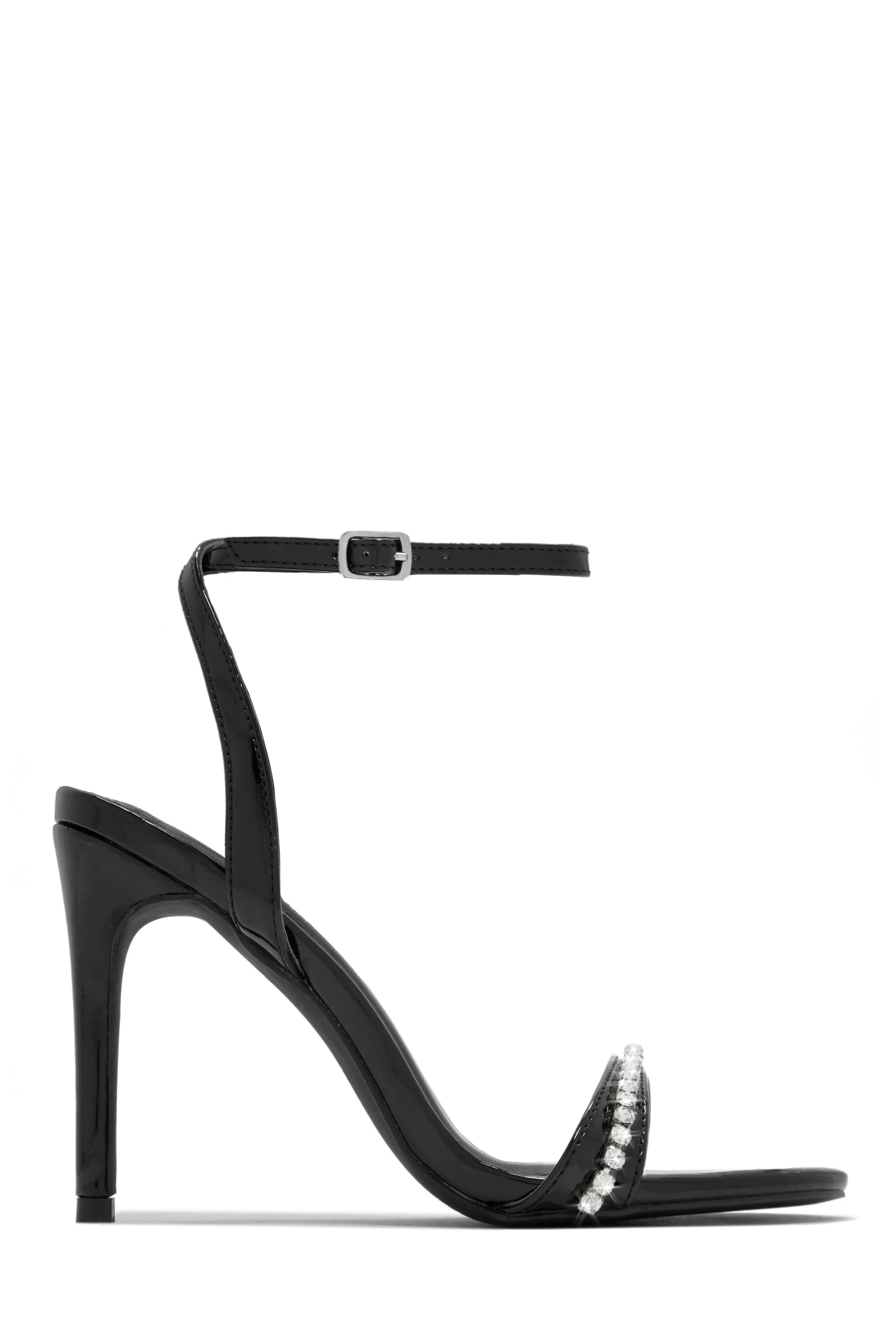 First Date Ankle Strap High Heels - Blue
