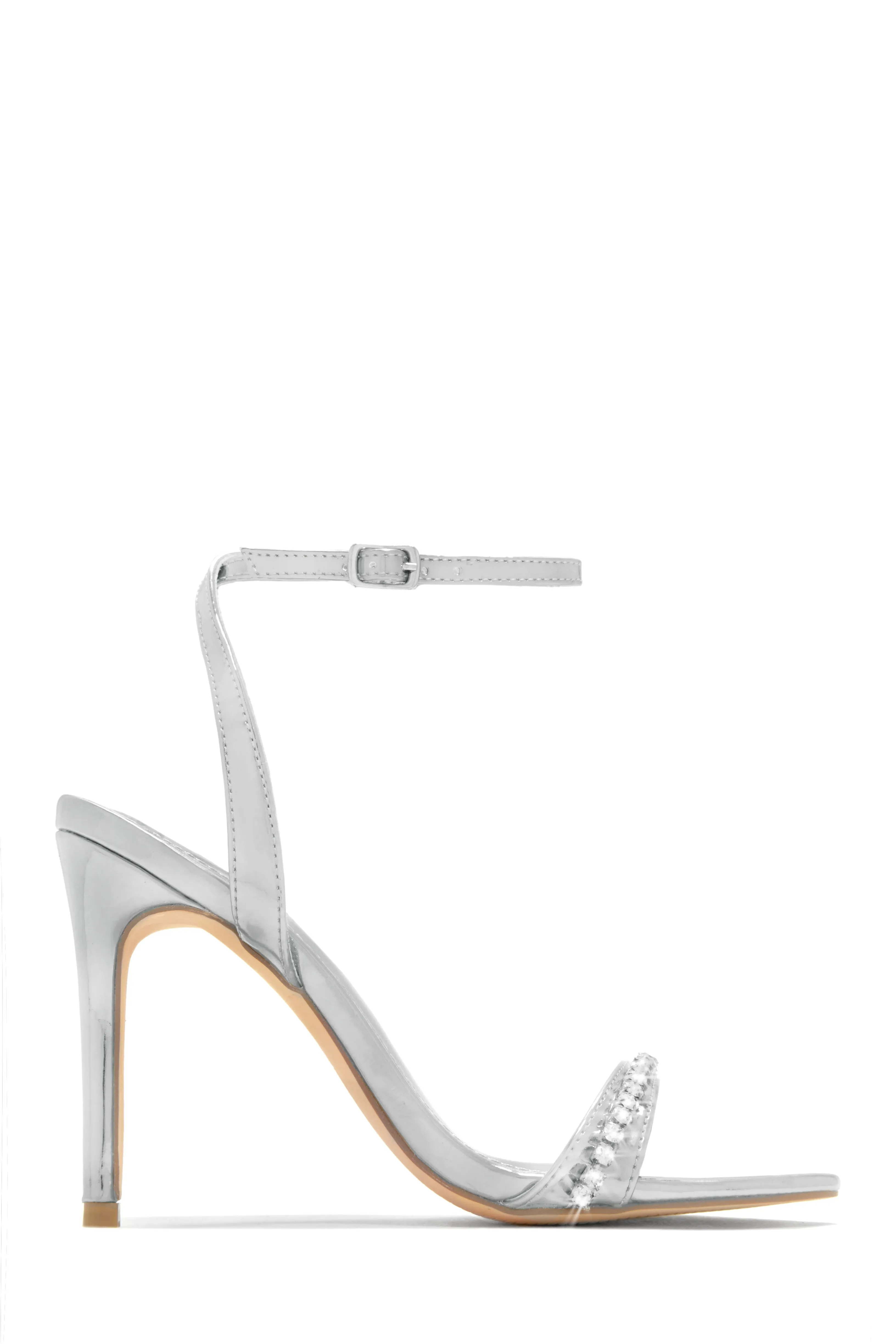 First Date Ankle Strap High Heels - Blue