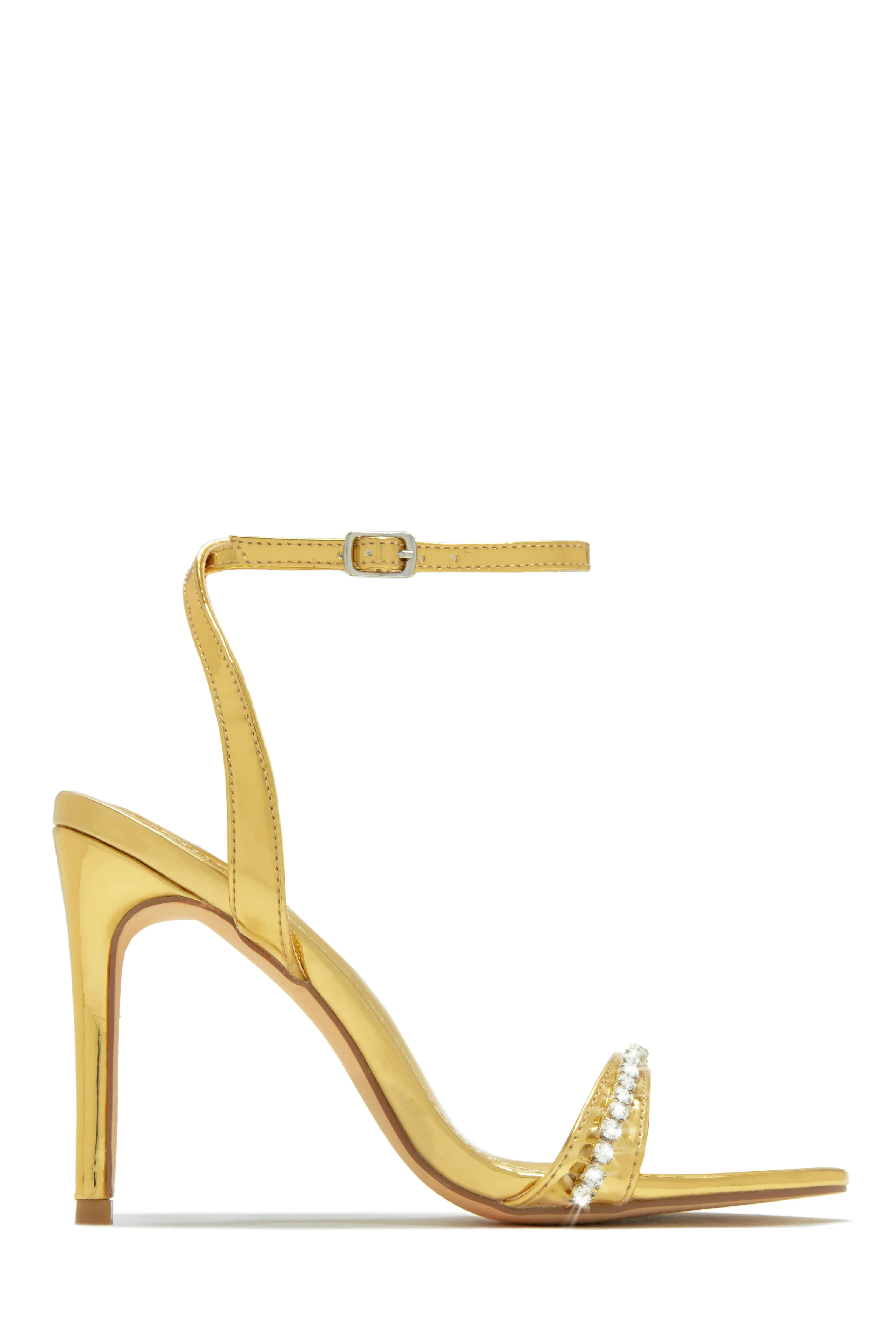 First Date Ankle Strap High Heels - Blue