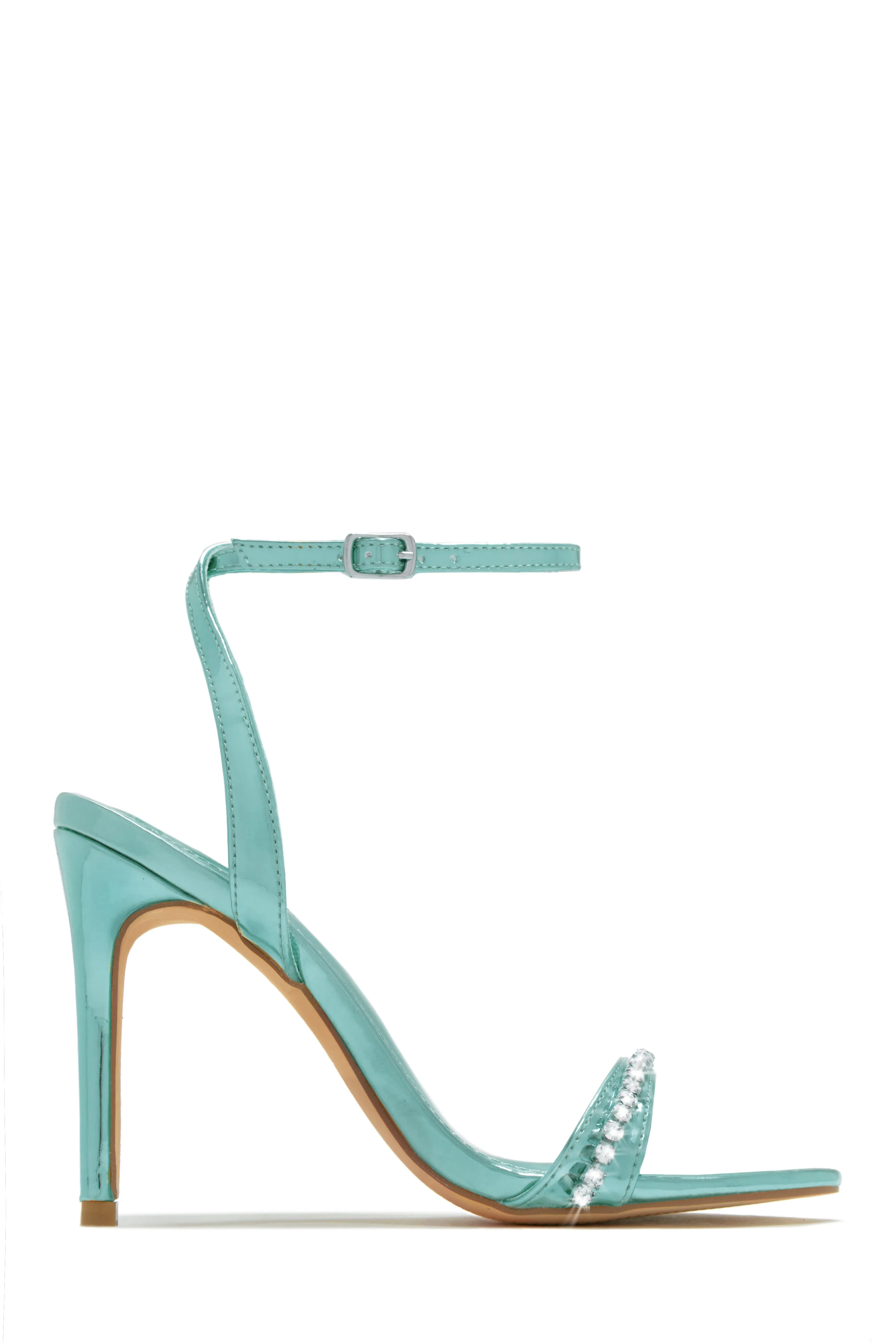 First Date Ankle Strap High Heels - White