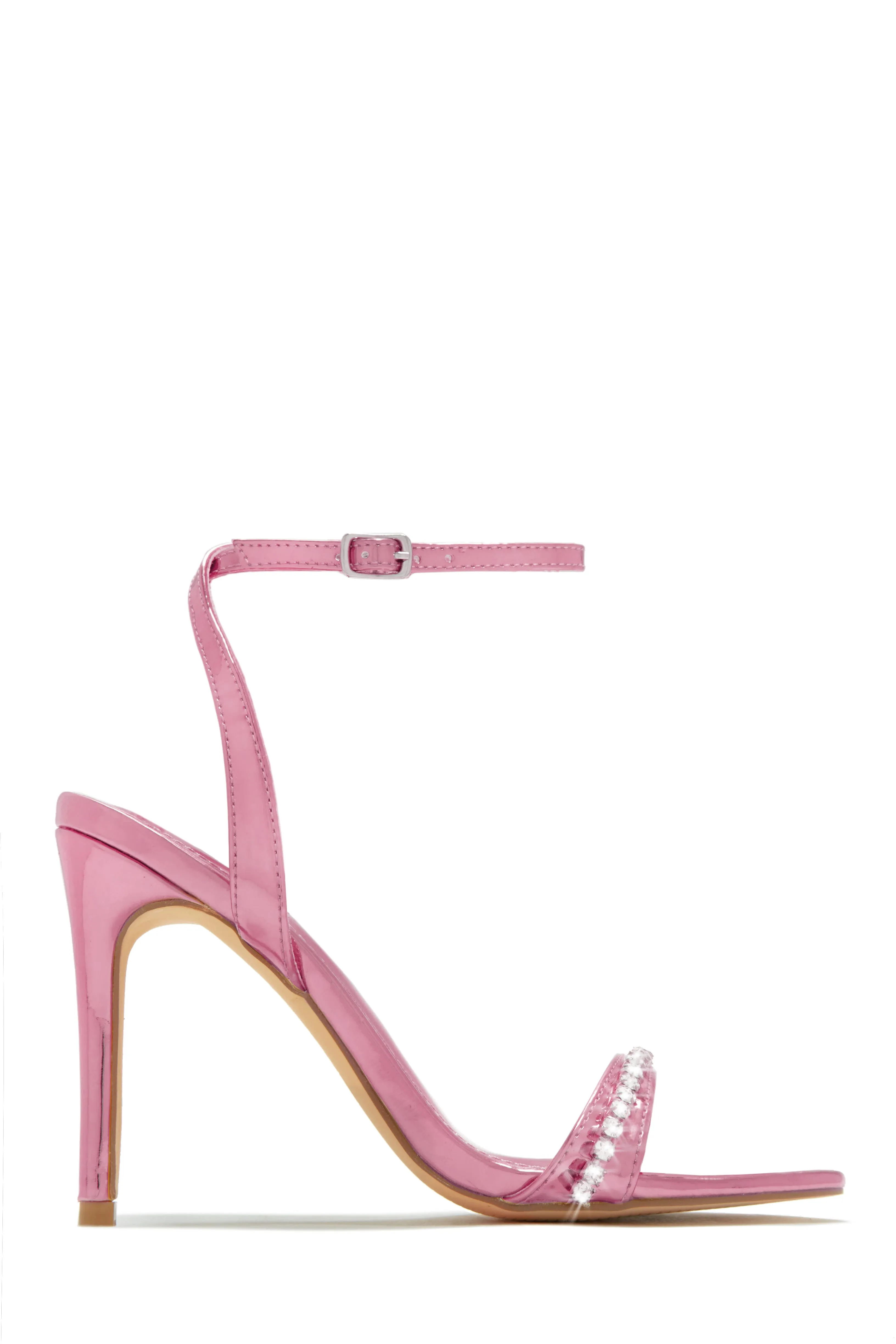 First Date Ankle Strap High Heels - White