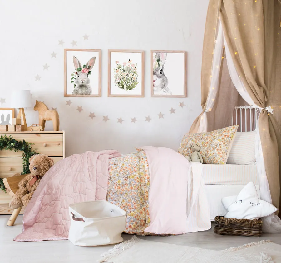 Flora Quilt Cover Set Range Pink