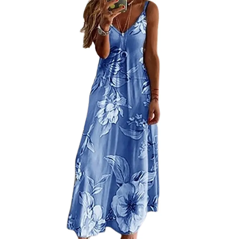 Funki Buys | Dresses | Women's Long Floral Summer Maxi Dress
