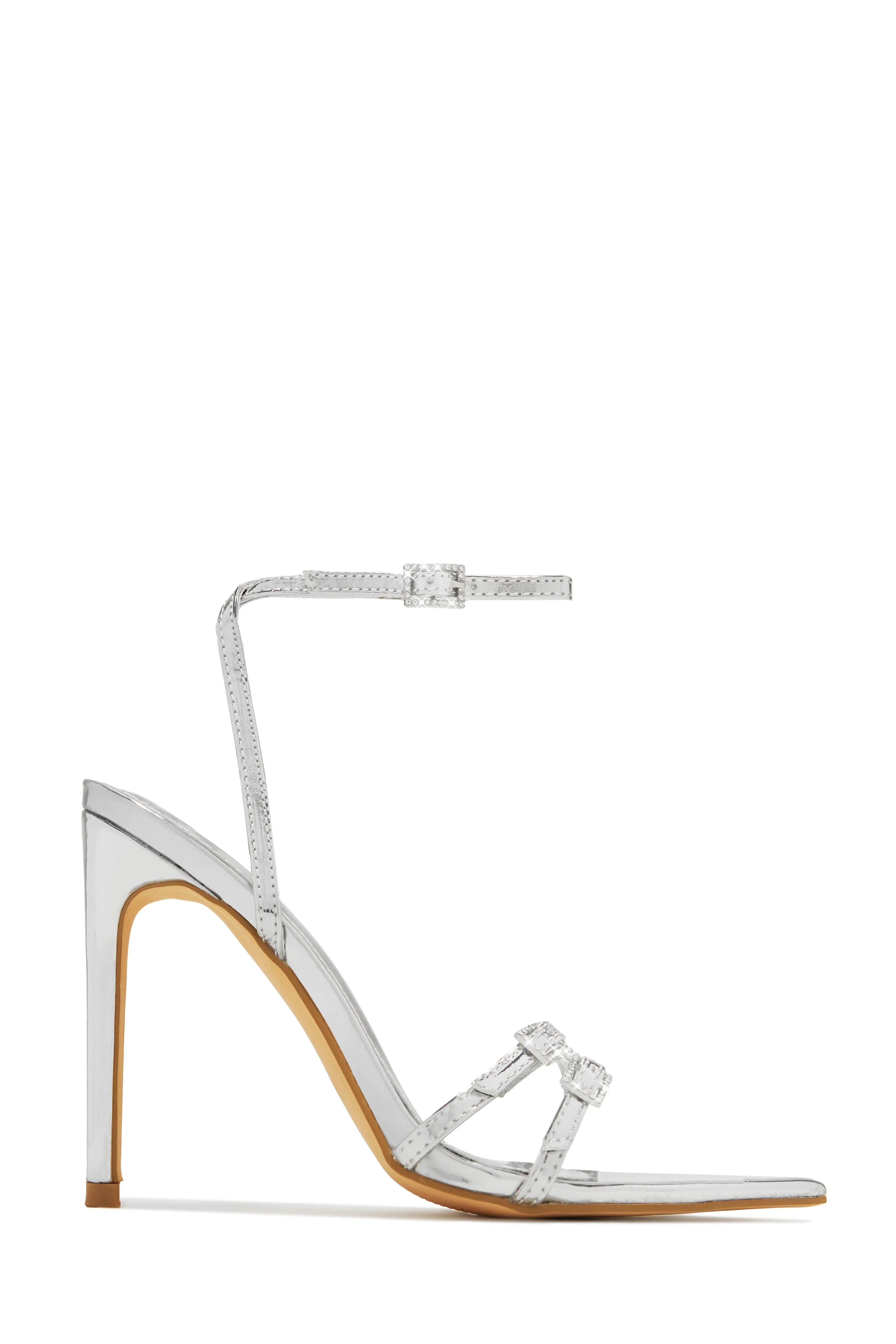 Glamorous Party Embellished High Heels - Bone