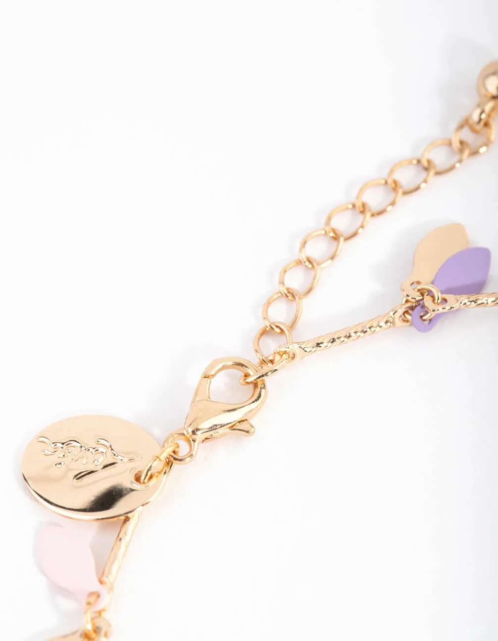 Gold Matte Pastel Leaf Anklet