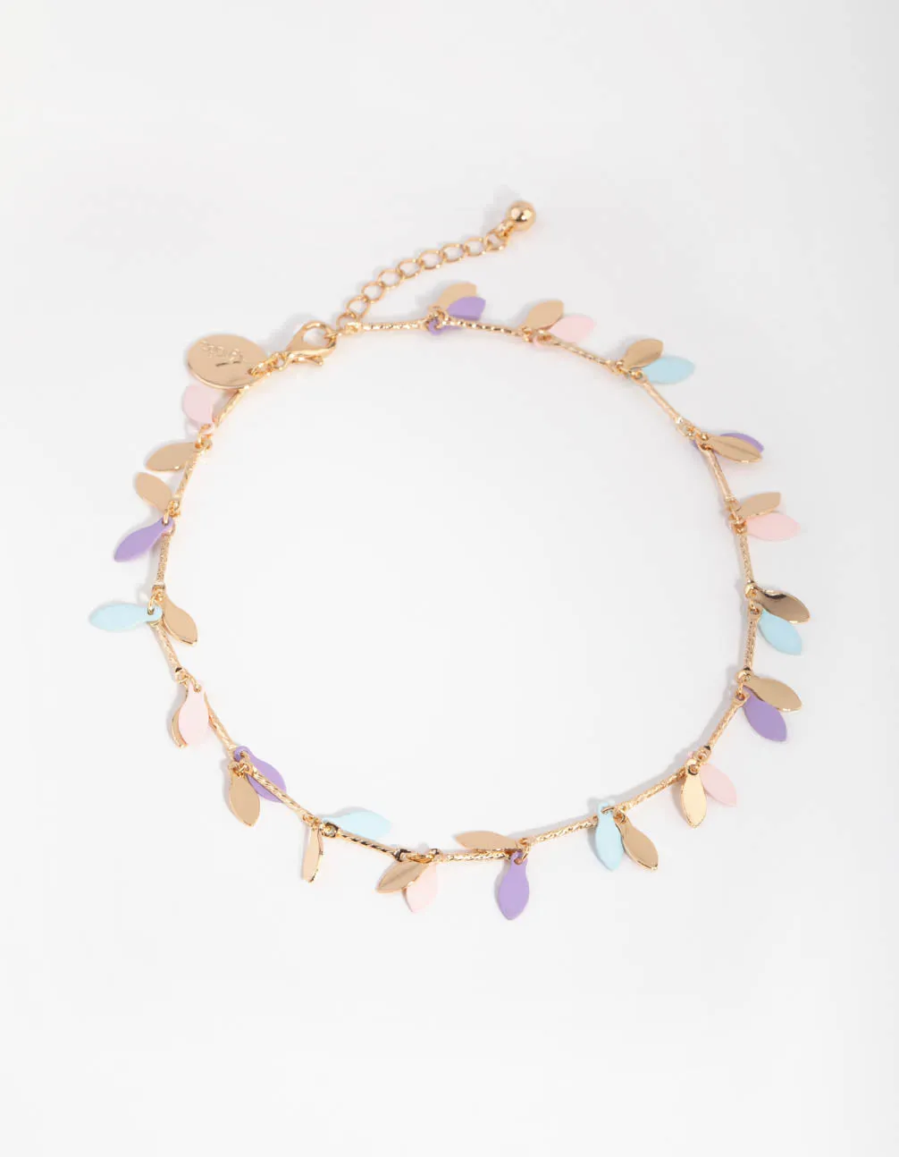 Gold Matte Pastel Leaf Anklet