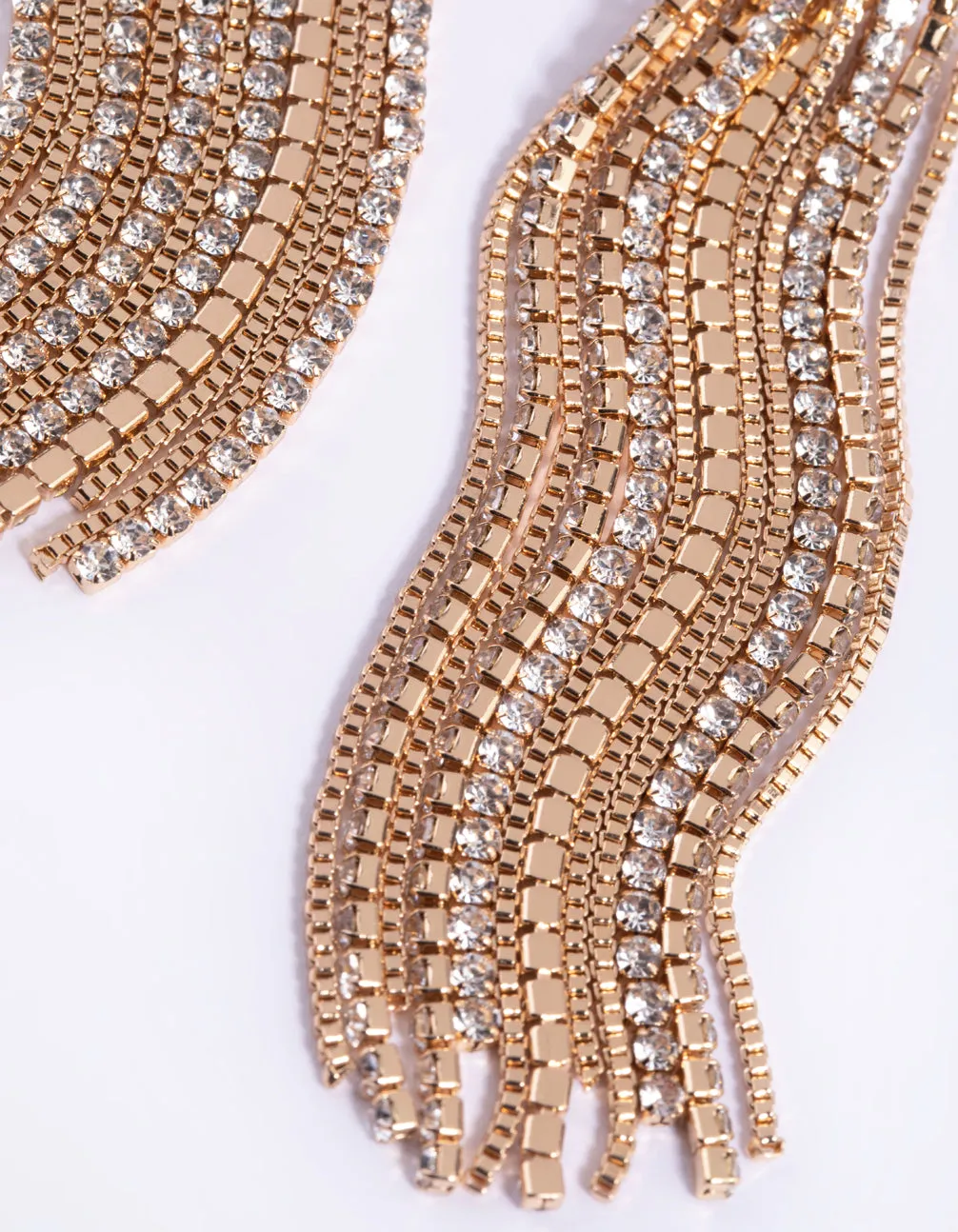 Gold Mixed Tassel Drop Earrings