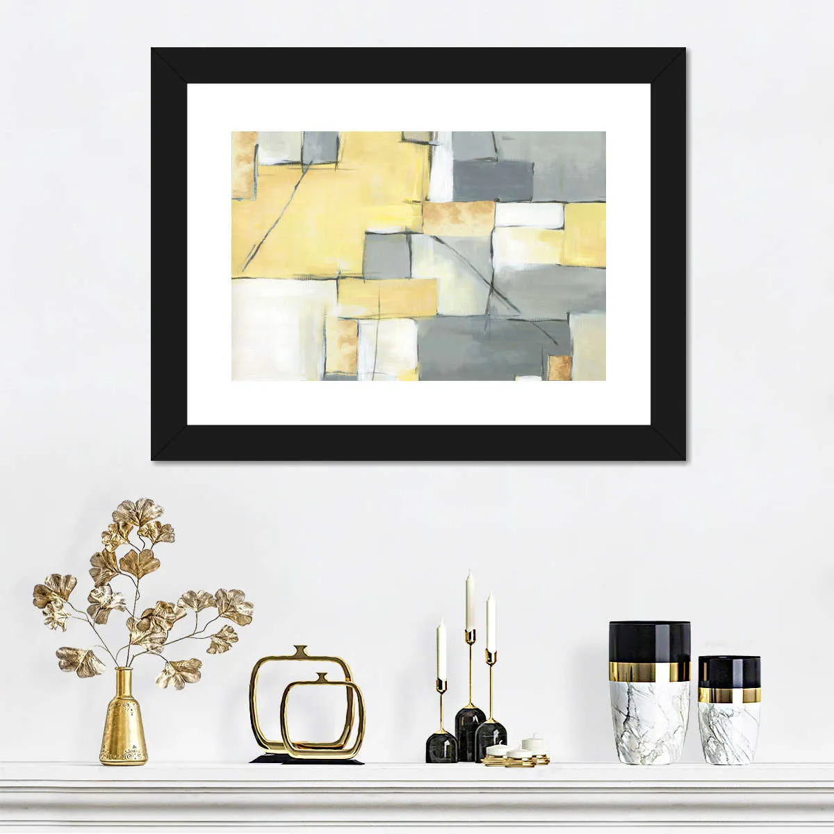 Golden Abstract III Wall Art