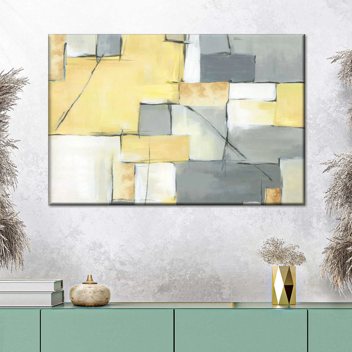 Golden Abstract III Wall Art