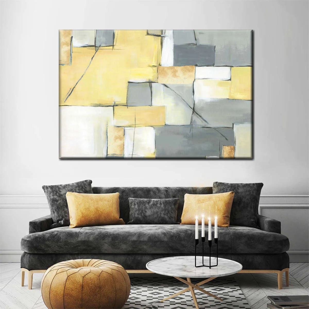 Golden Abstract III Wall Art